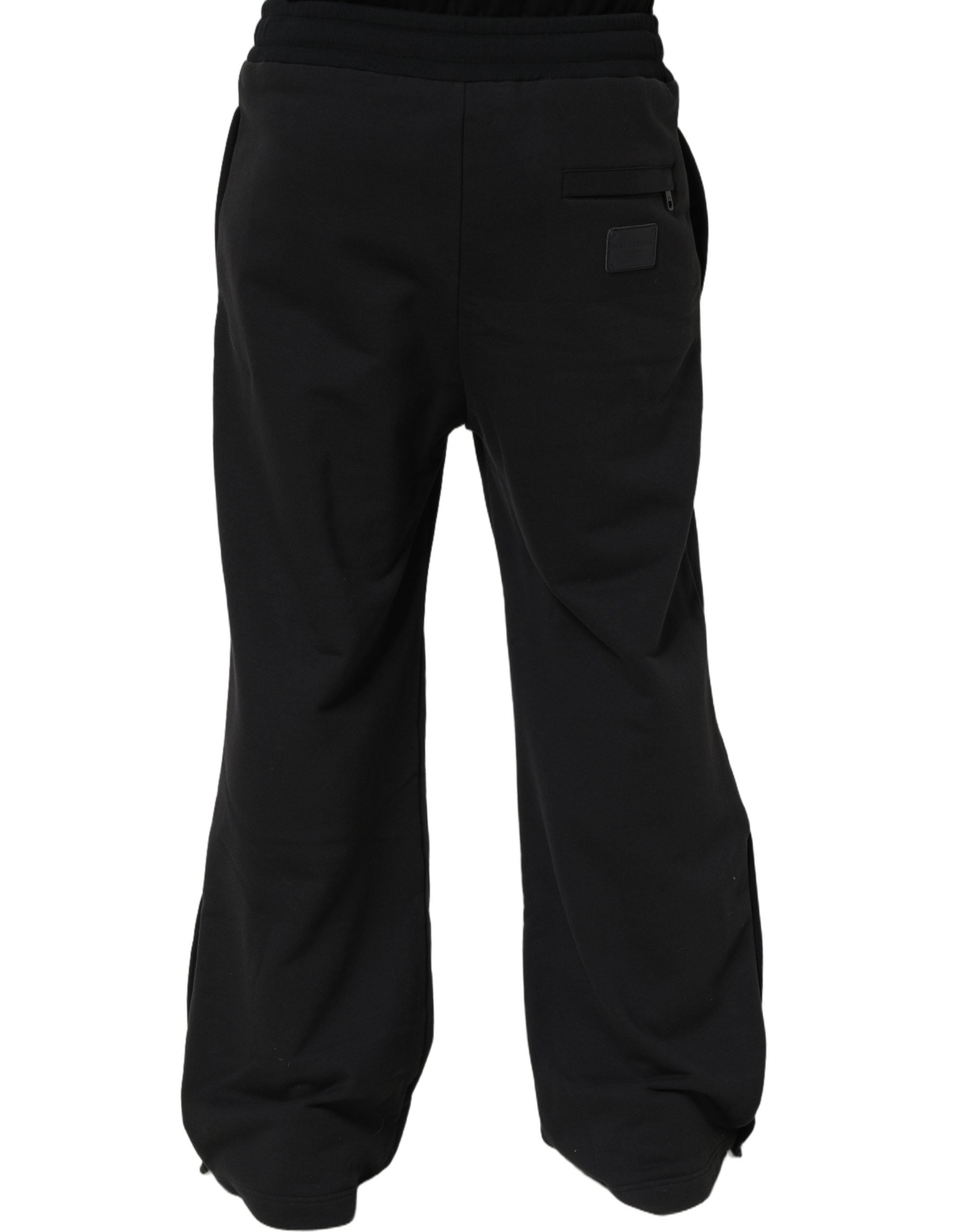 Dolce & Gabbana Black Drawstring Viscose Jogger Men Sweatpants Pants