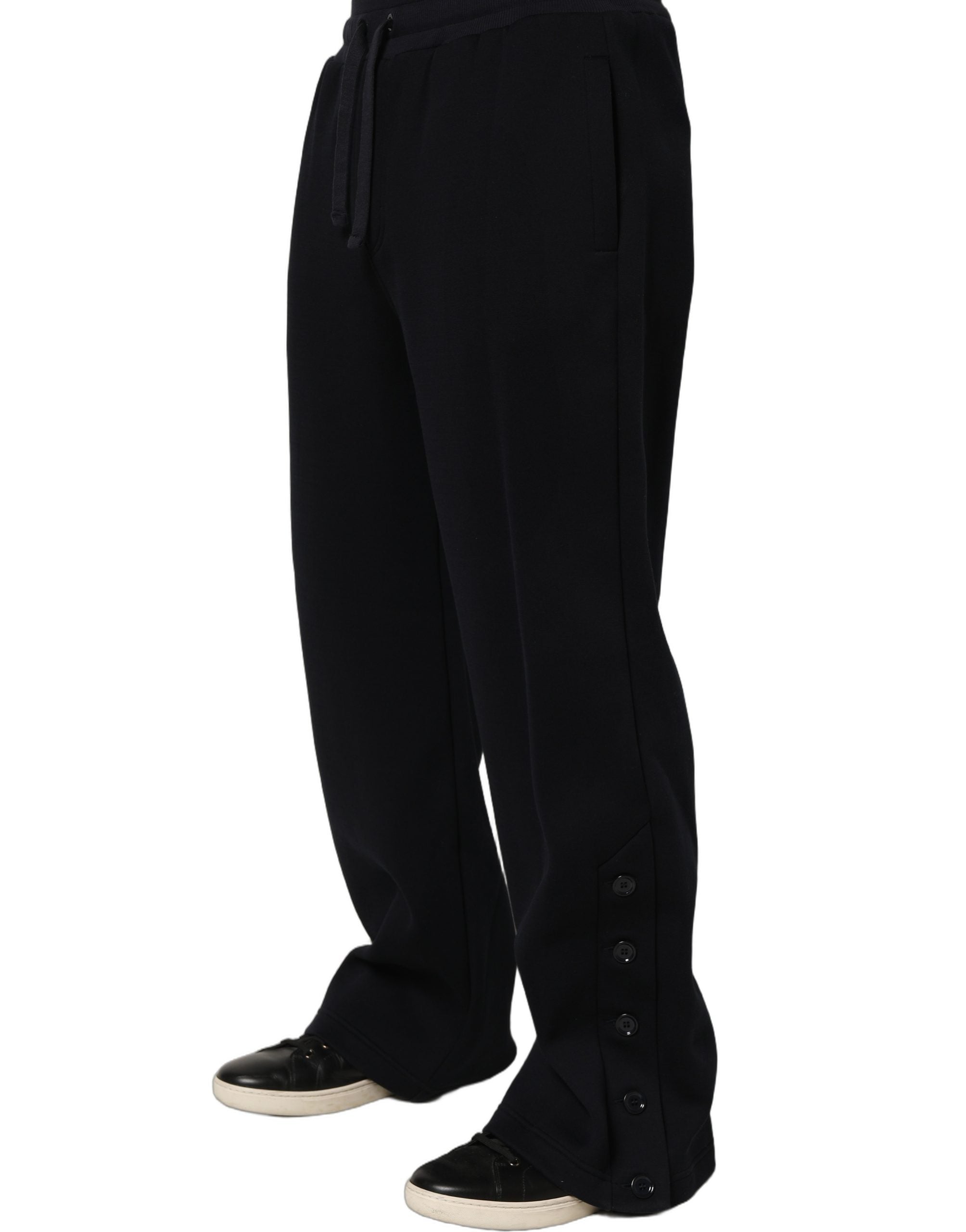 Dolce & Gabbana Black Drawstring Viscose Jogger Men Sweatpants Pants
