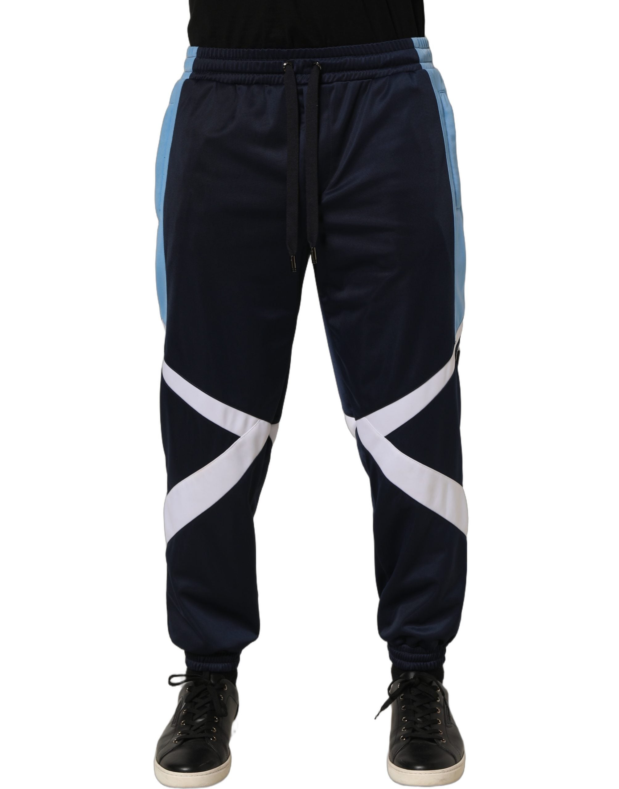 Dolce & Gabbana Blue White Drawstring Jogger Sweatpants Pants