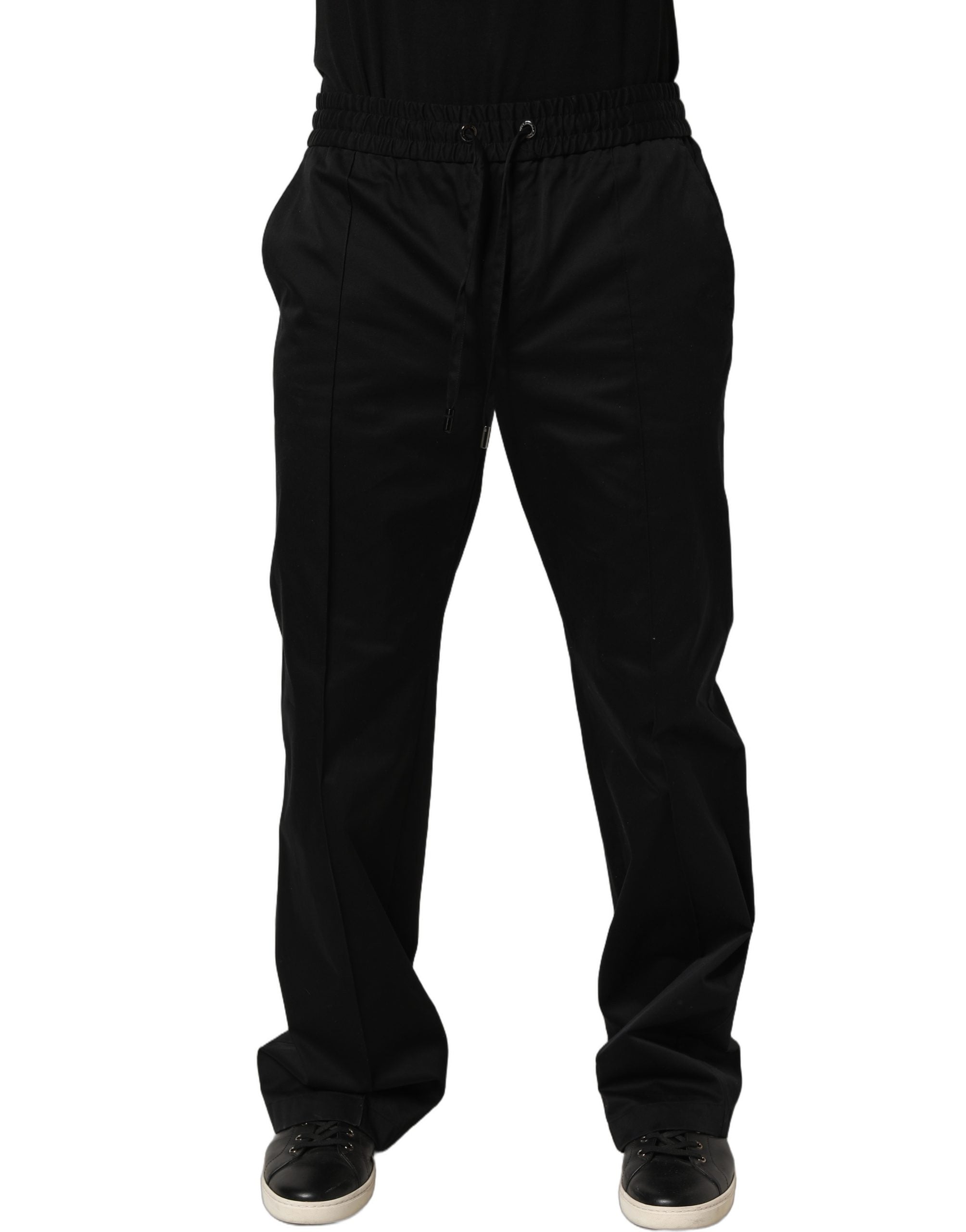 Dolce & Gabbana Black Drawstring Cotton Jogger Men Sweatpants Pants