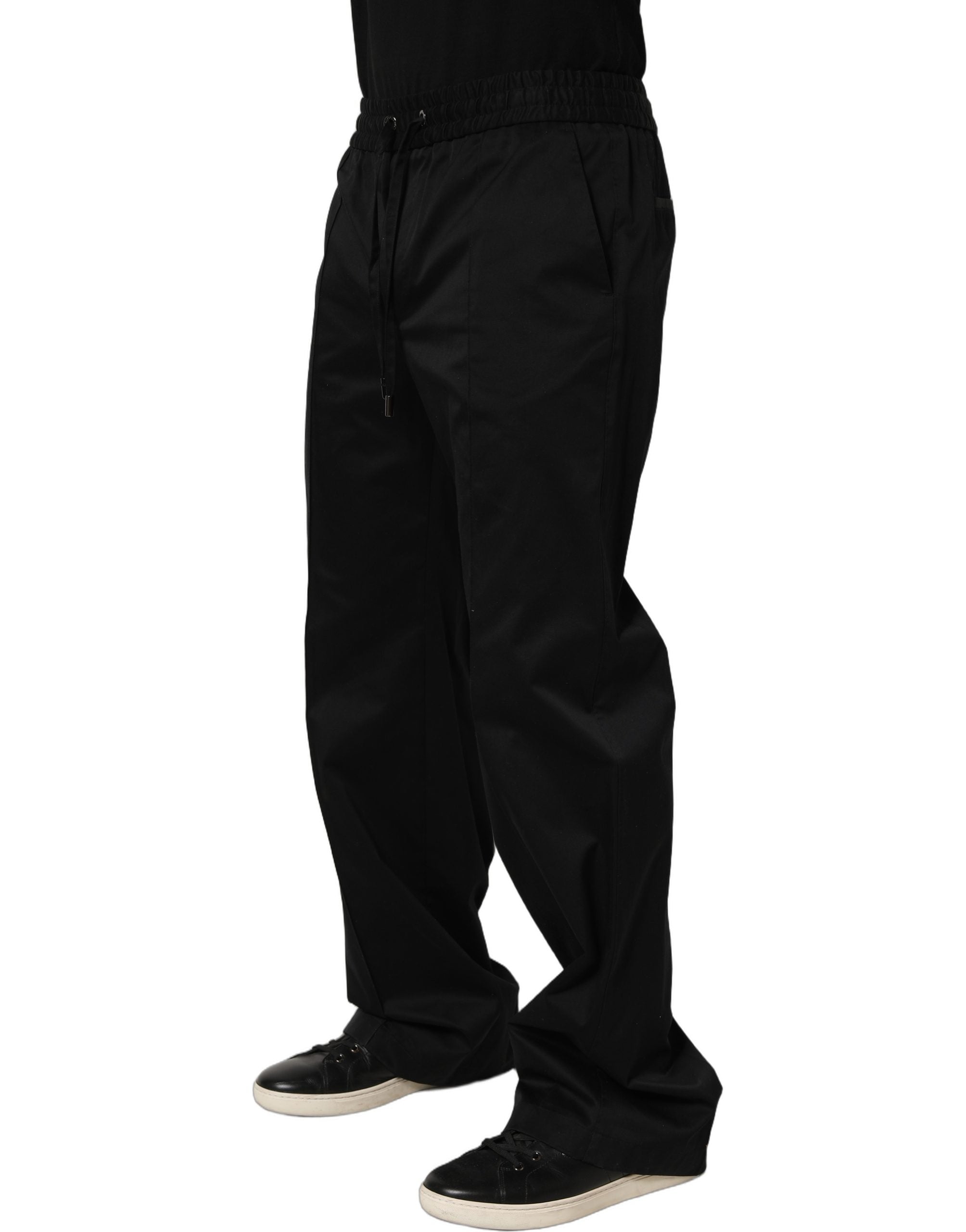 Dolce & Gabbana Black Drawstring Cotton Jogger Men Sweatpants Pants