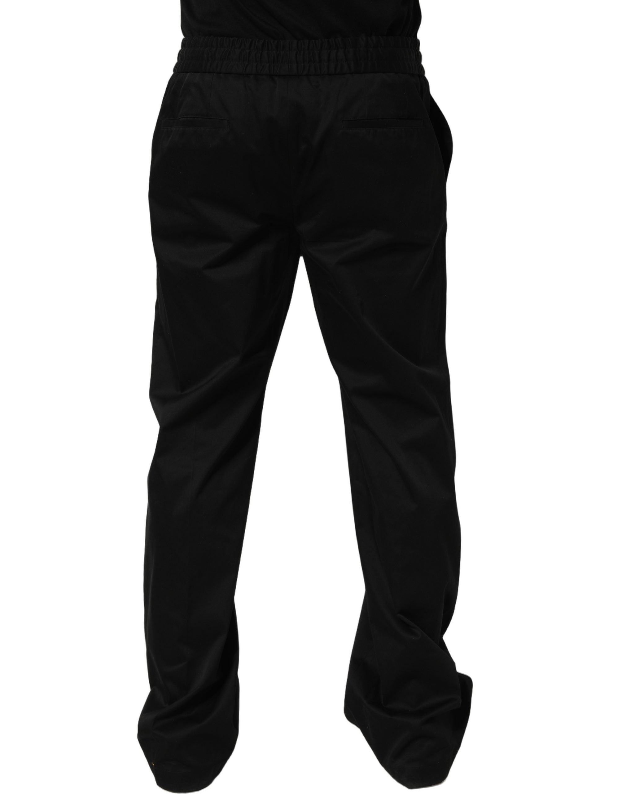 Dolce & Gabbana Black Drawstring Cotton Jogger Men Sweatpants Pants