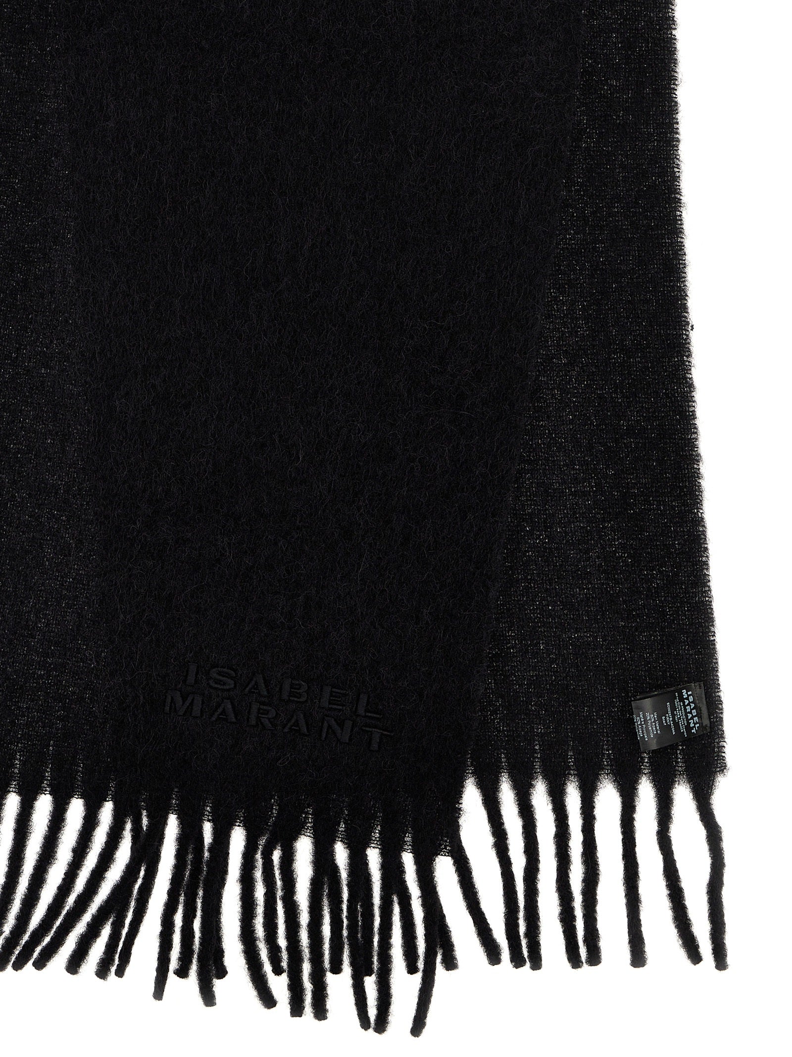 Isabel Marant Black Alpaca Leather Scarf