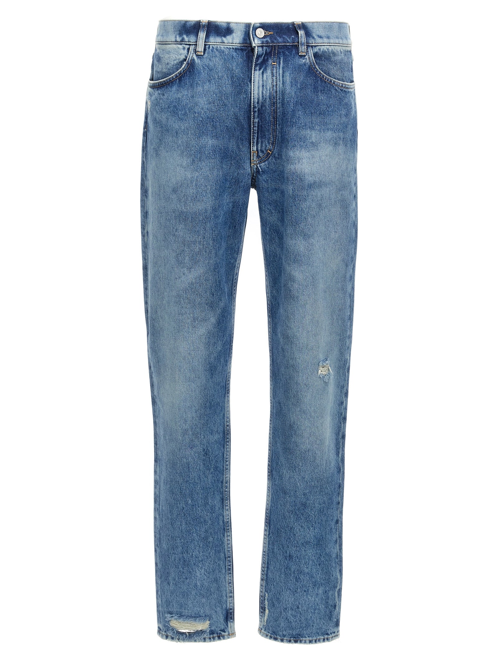 Givenchy Blue Cotton Straight-Leg Jeans