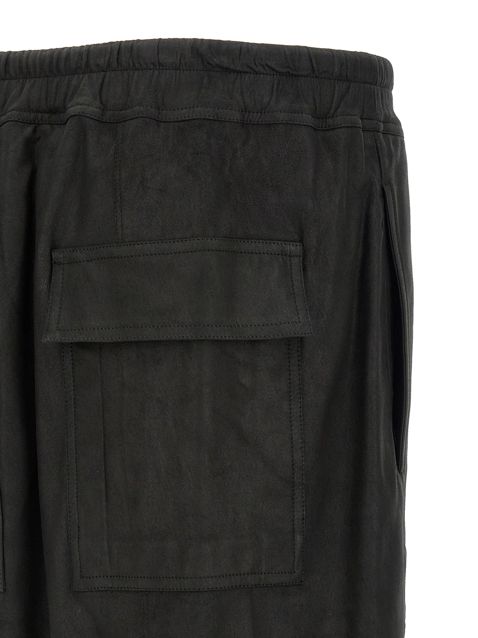 Rick Owens Black Lamb Leather Bermuda Shorts