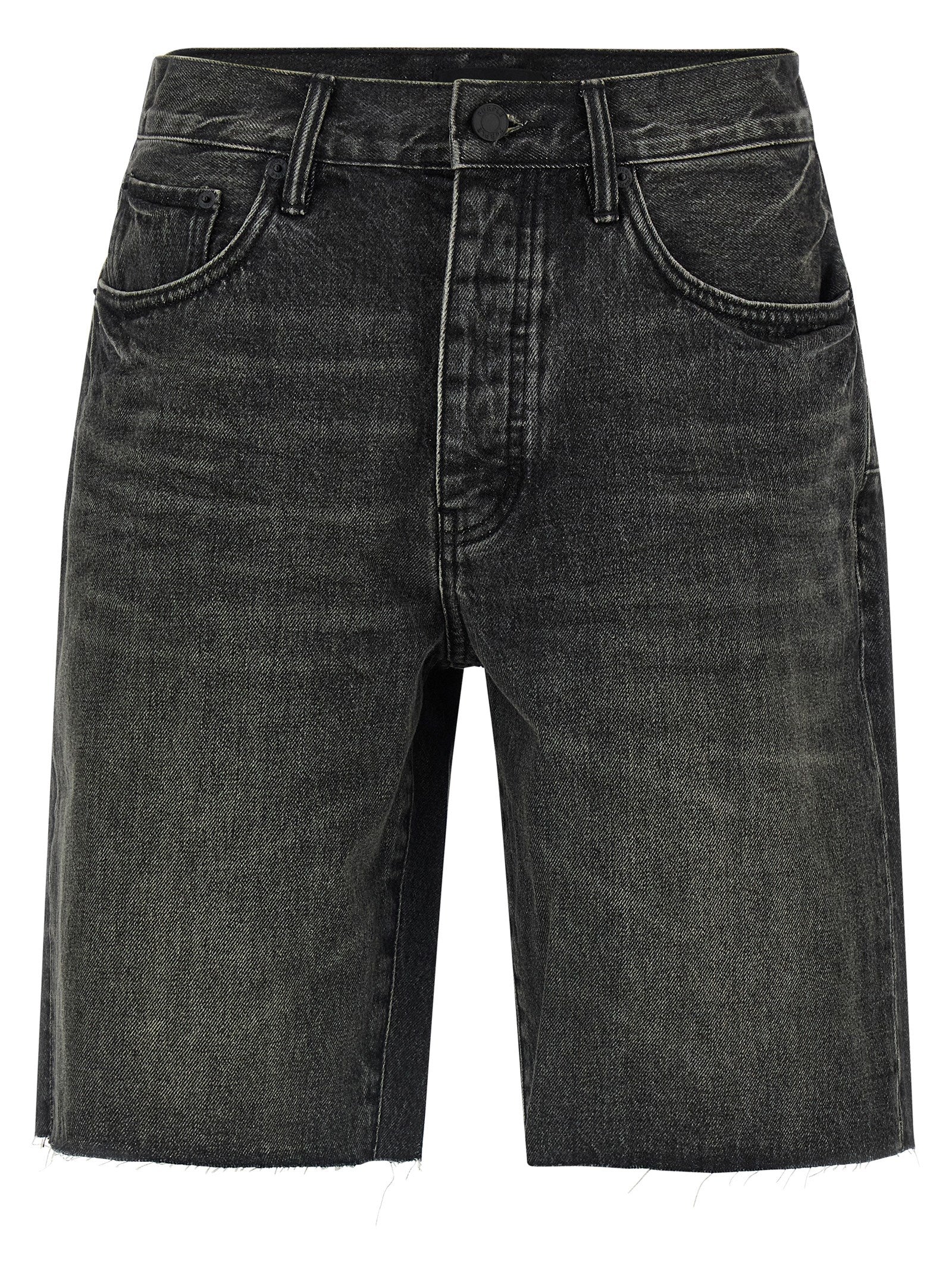 PURPLE Black Cotton Bermuda Shorts