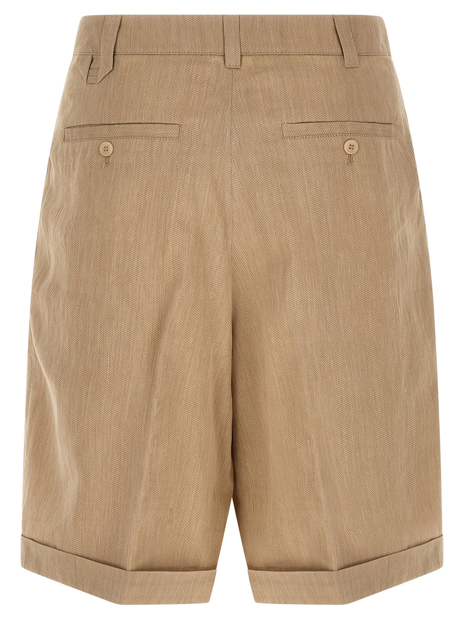 Jacquemus Beige Linen Bermuda Shorts