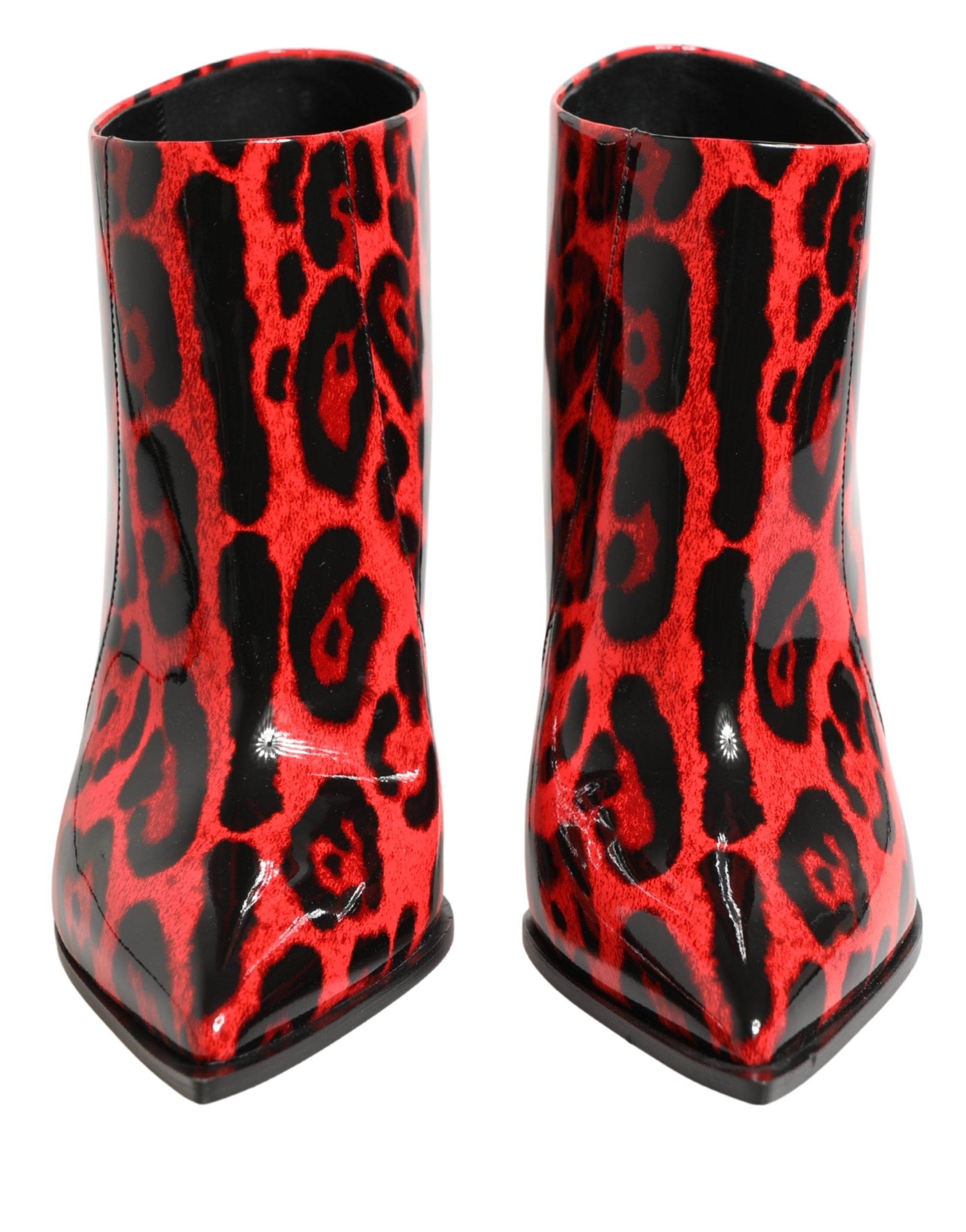 Dolce & Gabbana Red Leopard Cardinale Ankle Boots Shoes