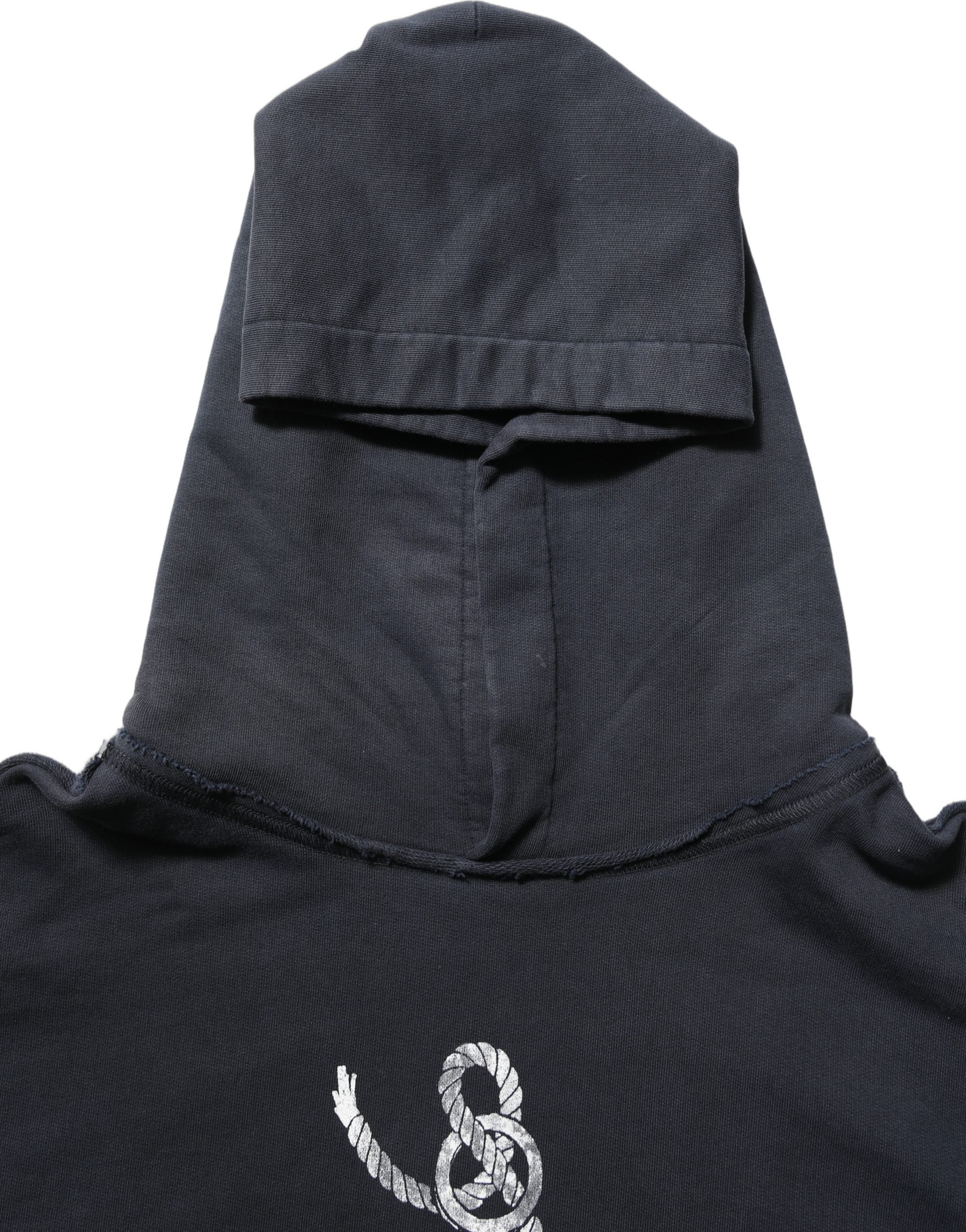 Dolce & Gabbana Black Anchor Print Hooded Sweatshirt Sweater