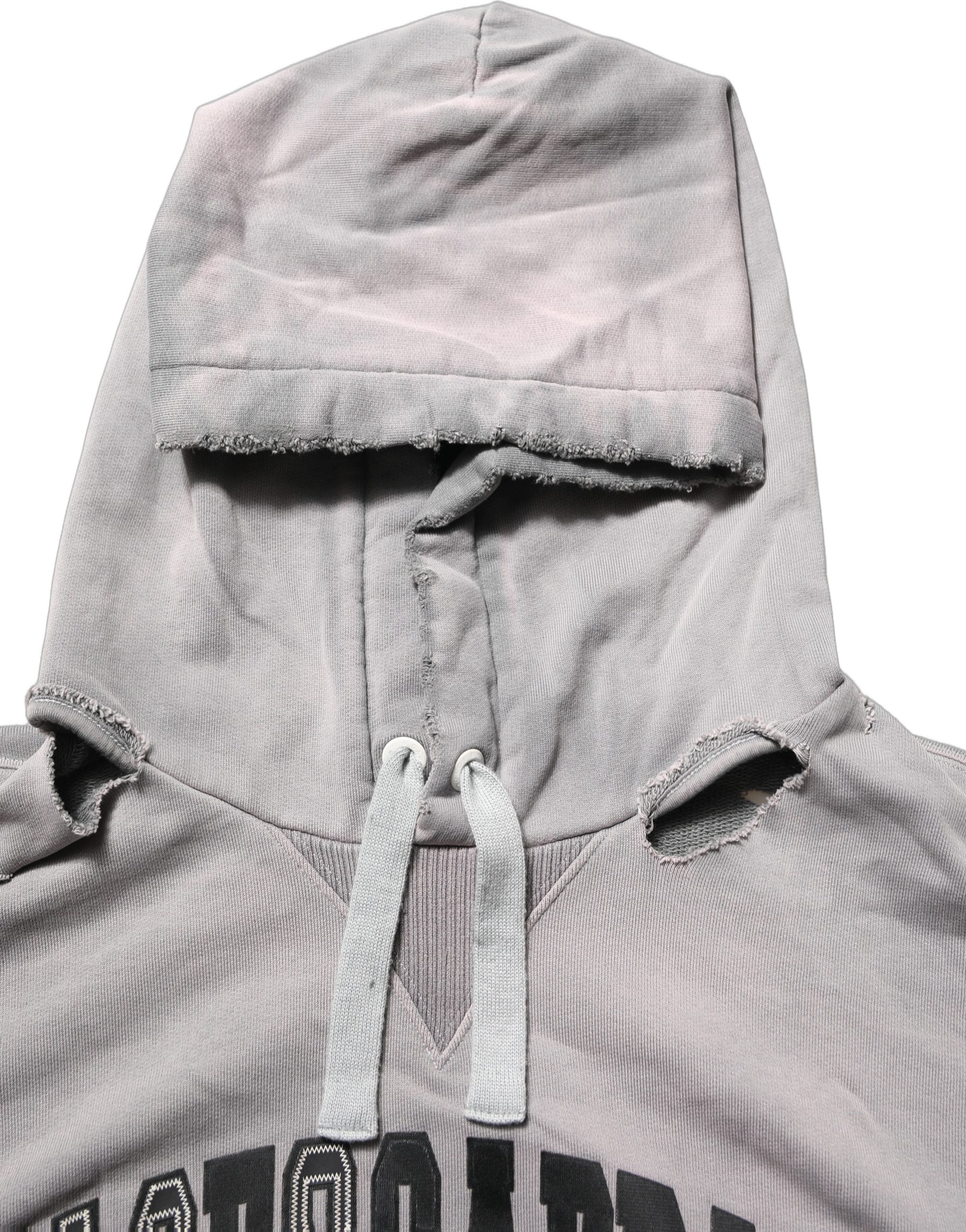 Dolce & Gabbana Gray Graphic Hooded Sweatshirt Men Sweater
