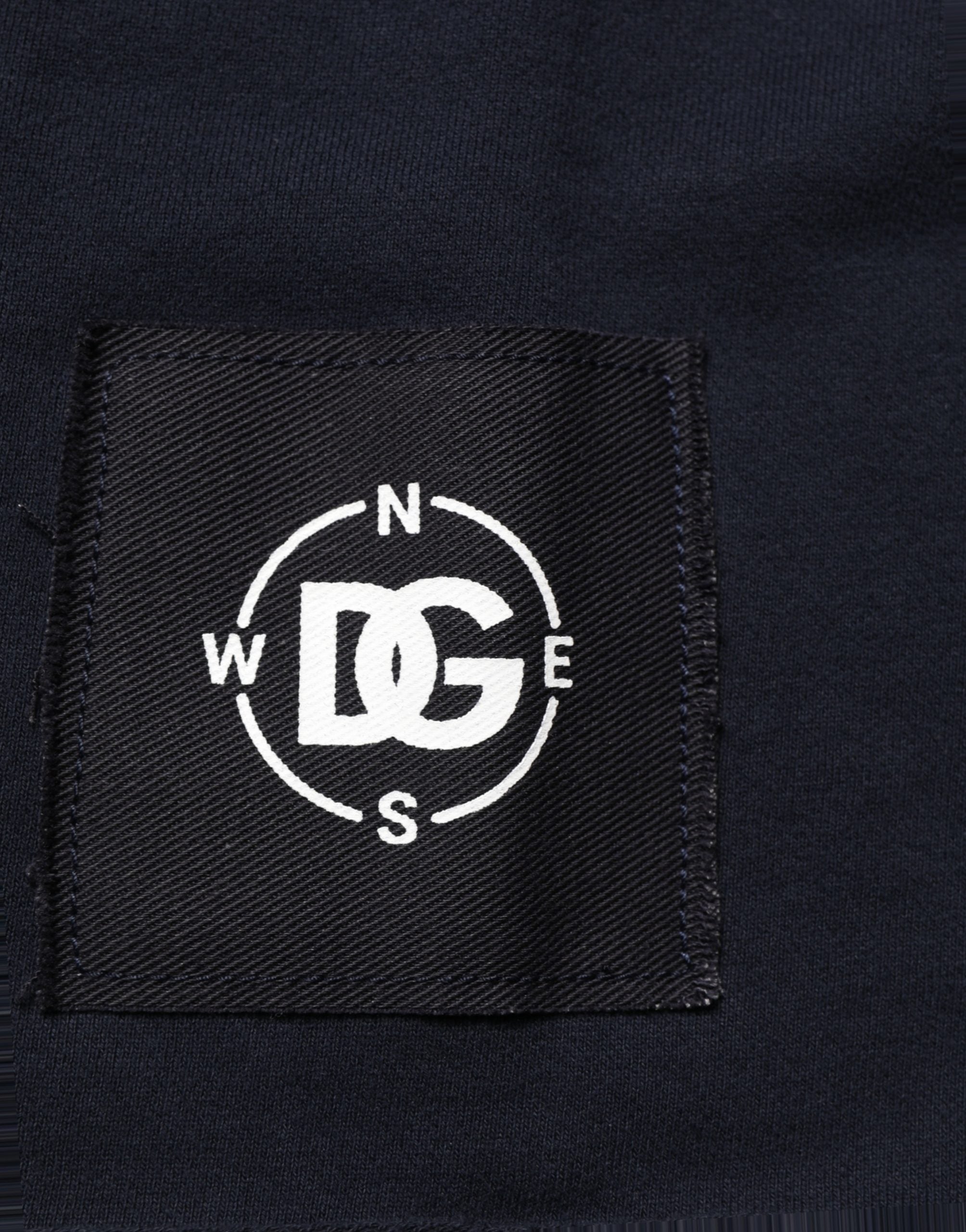 Dolce & Gabbana Dark Blue Logo Cotton Sweatshirt Sweater