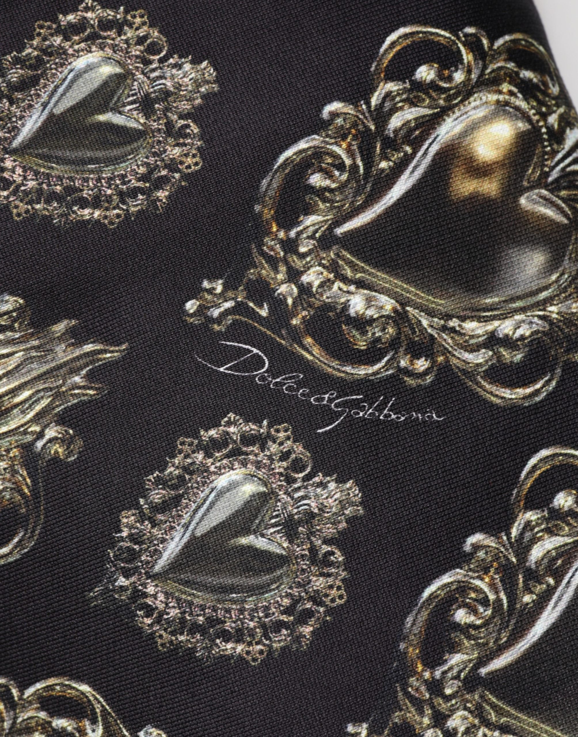 Dolce & Gabbana Black Sacred Heart Cotton Sweatshirt Sweater