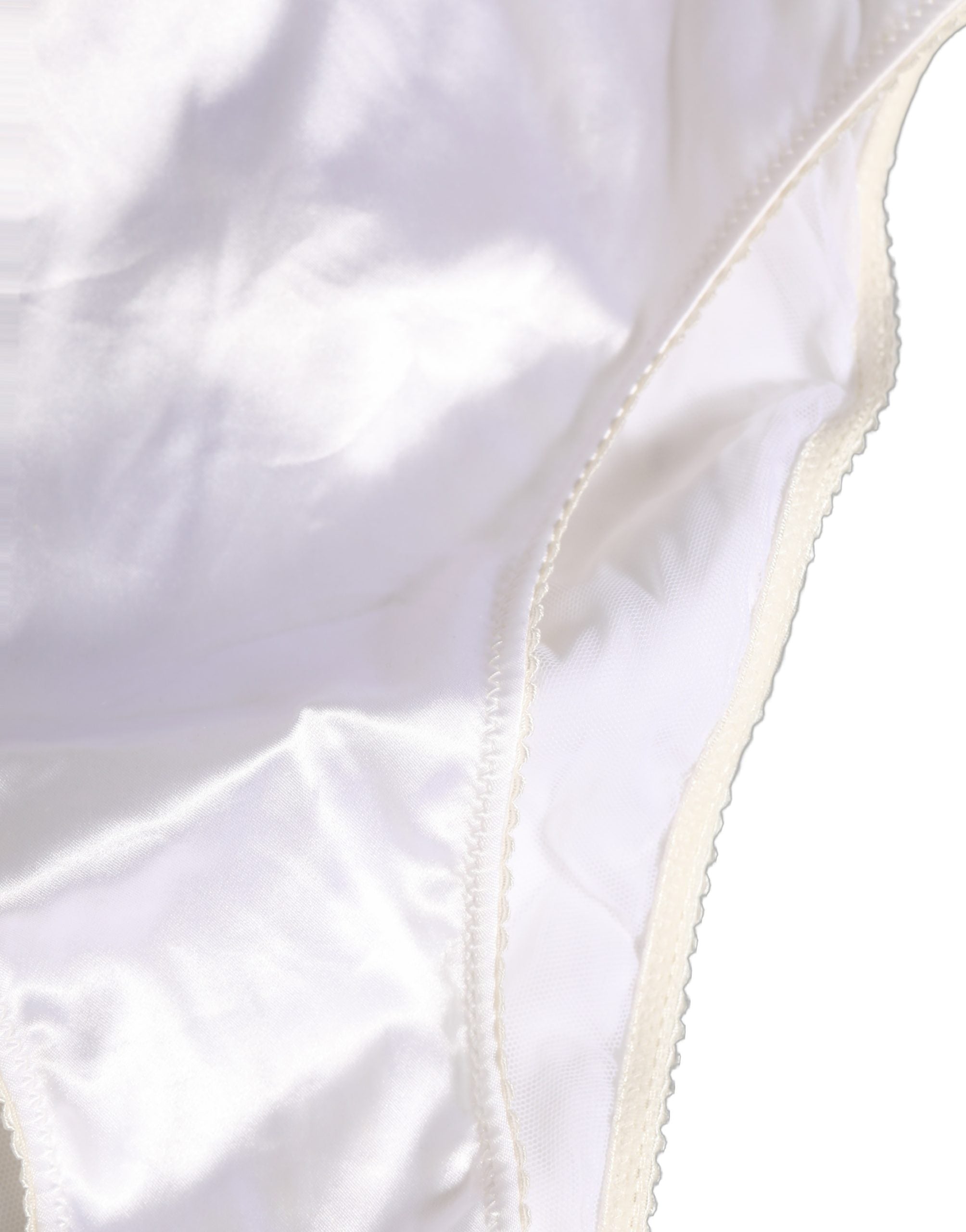 Dolce & Gabbana White Satin High-Waist Brief Logo Women Underwear