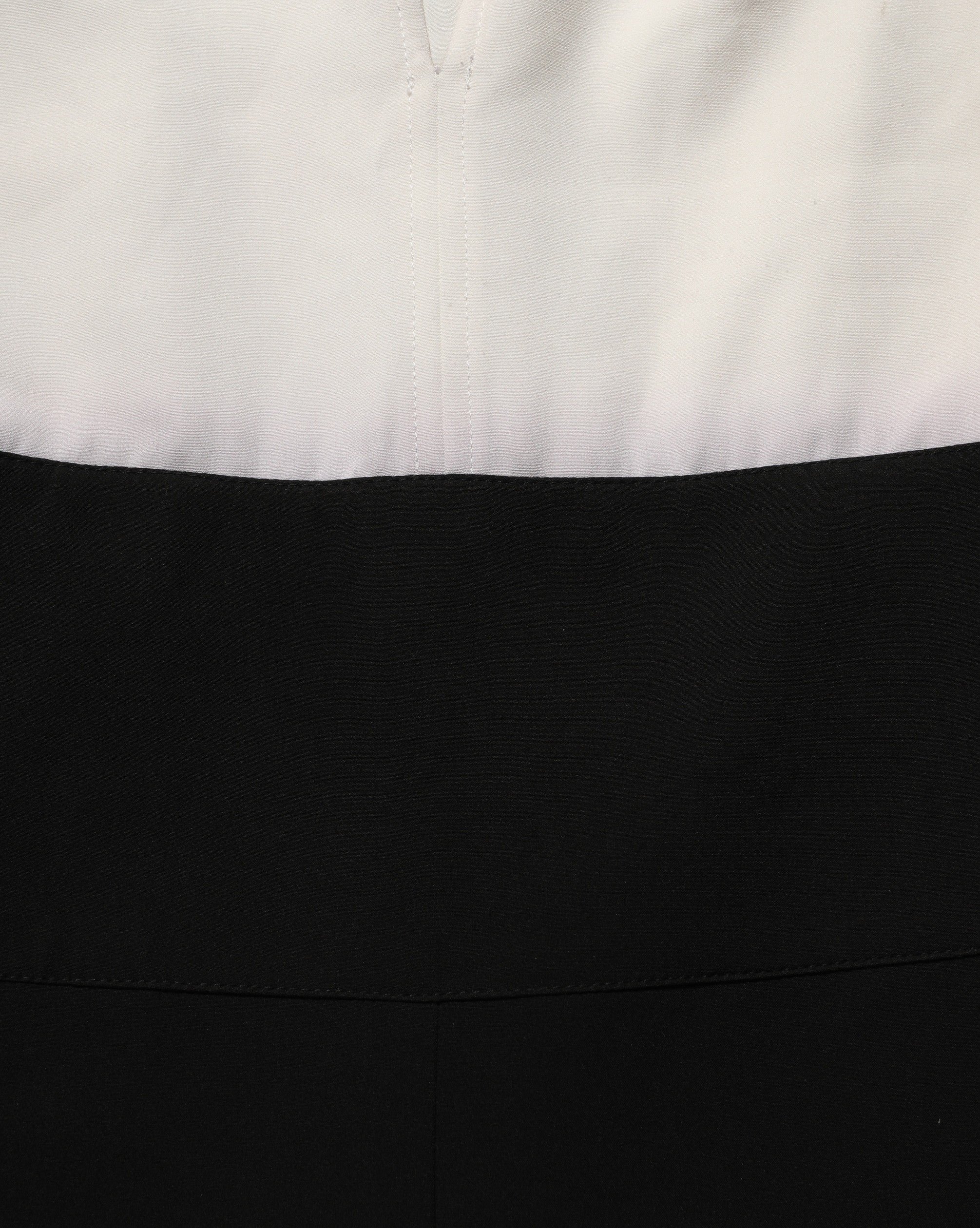 Atos Lombardini White Black Plunging Neck Sleeveless Bodysuit Dress