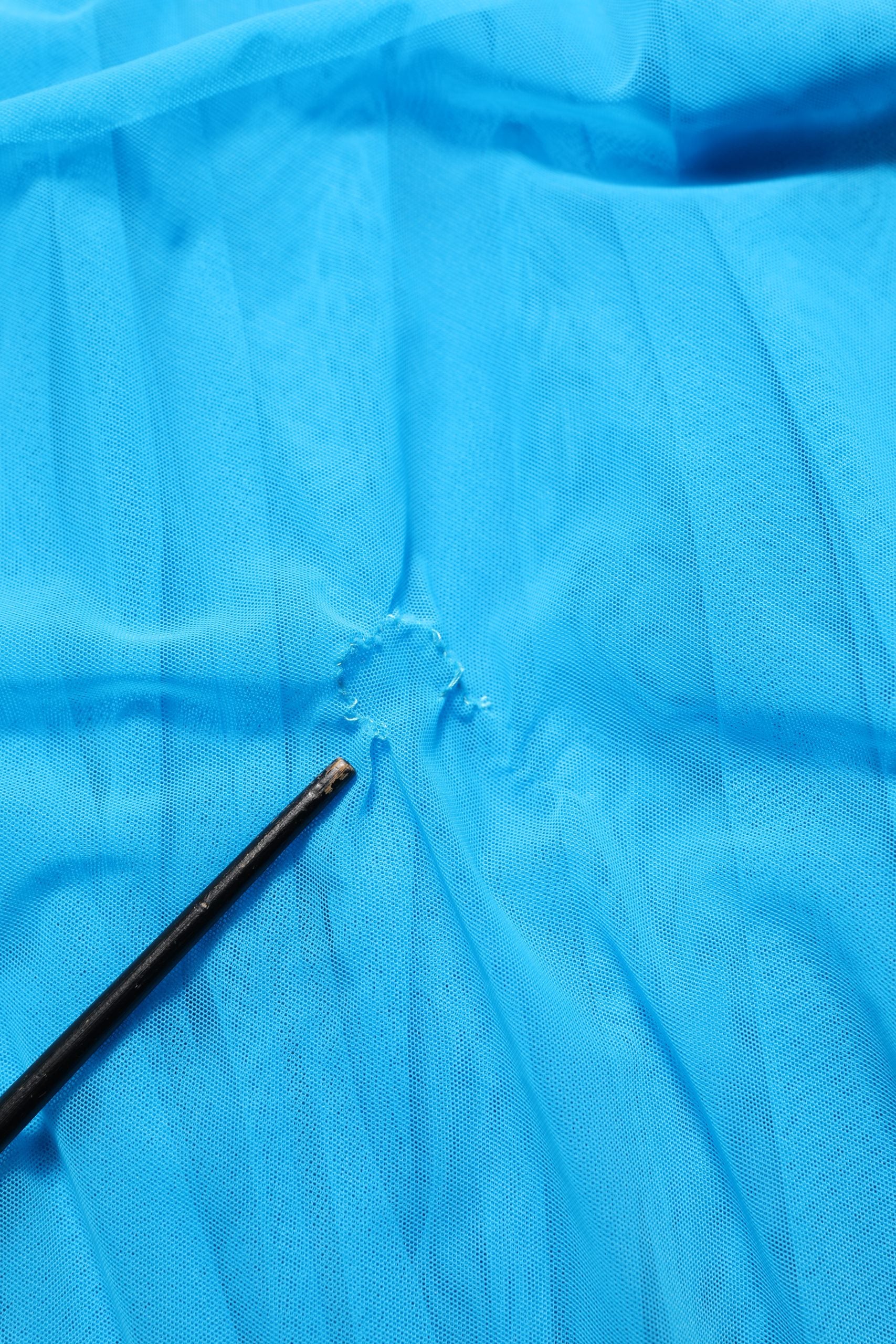 Dolce & Gabbana Blue Nylon Pleated Chiffon CutOut Gown Dress