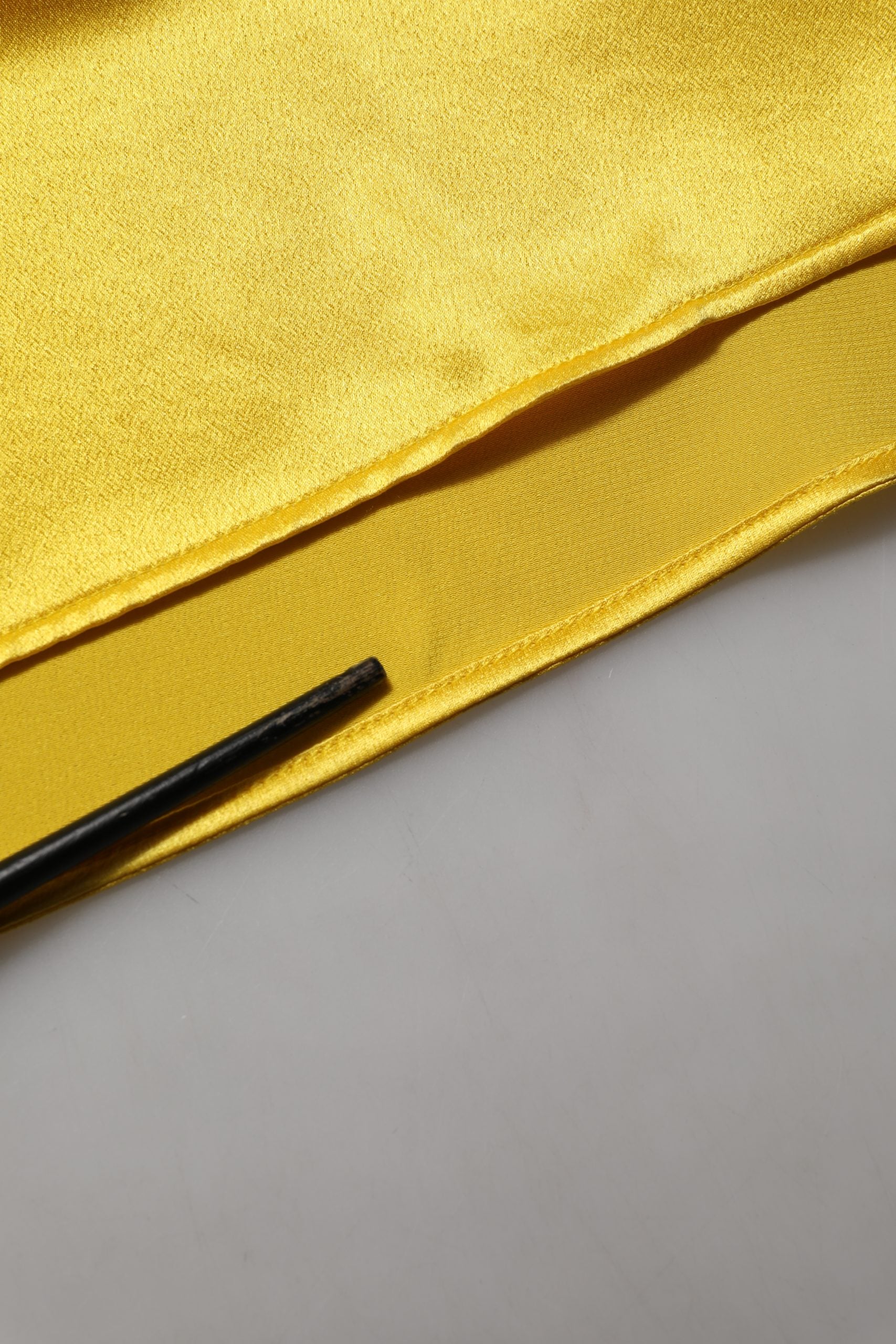 Dolce & Gabbana Yellow Silk Collared Button Down Maxi Dress