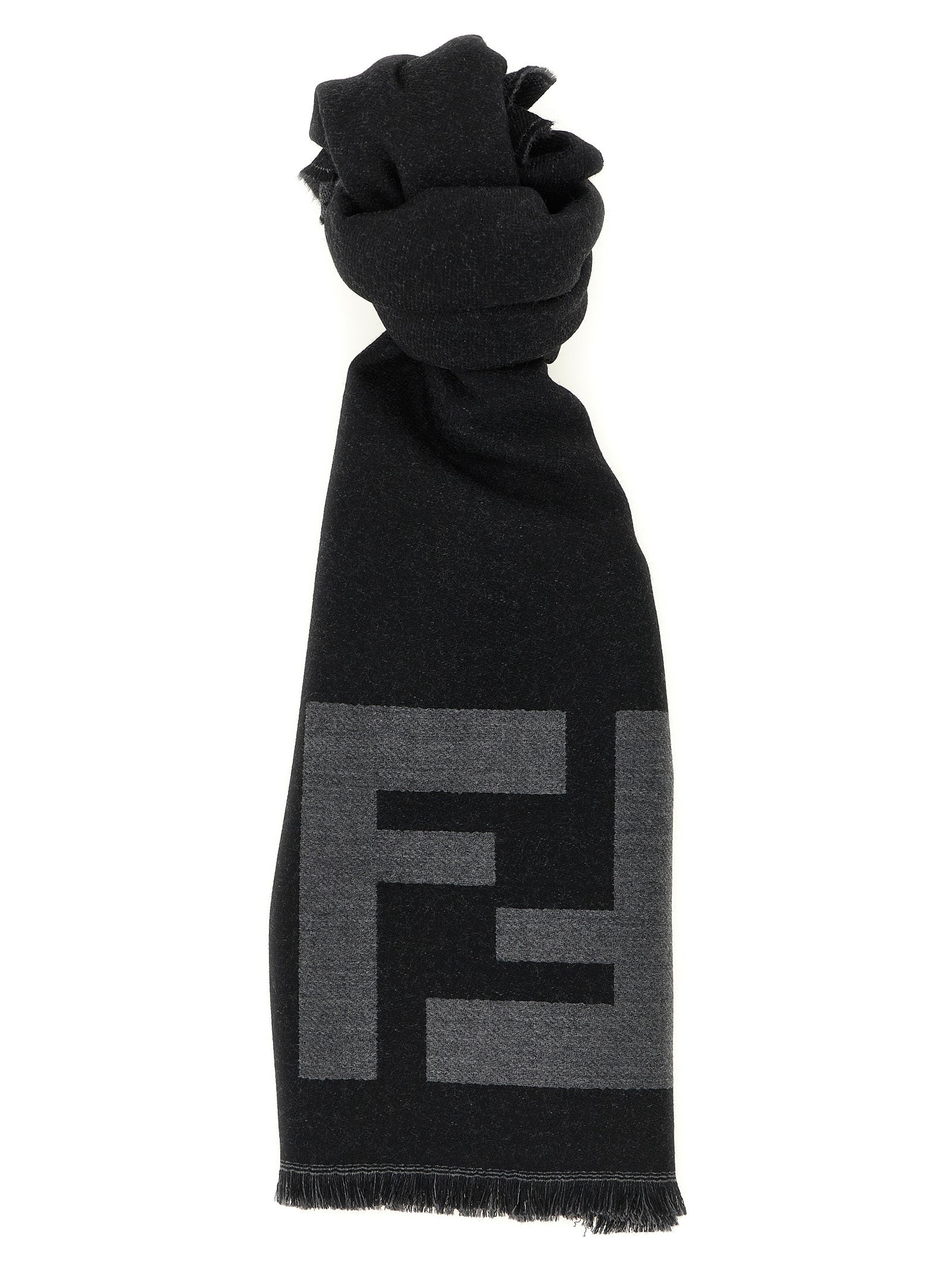 Fendi Black Virgin Wool Scarf