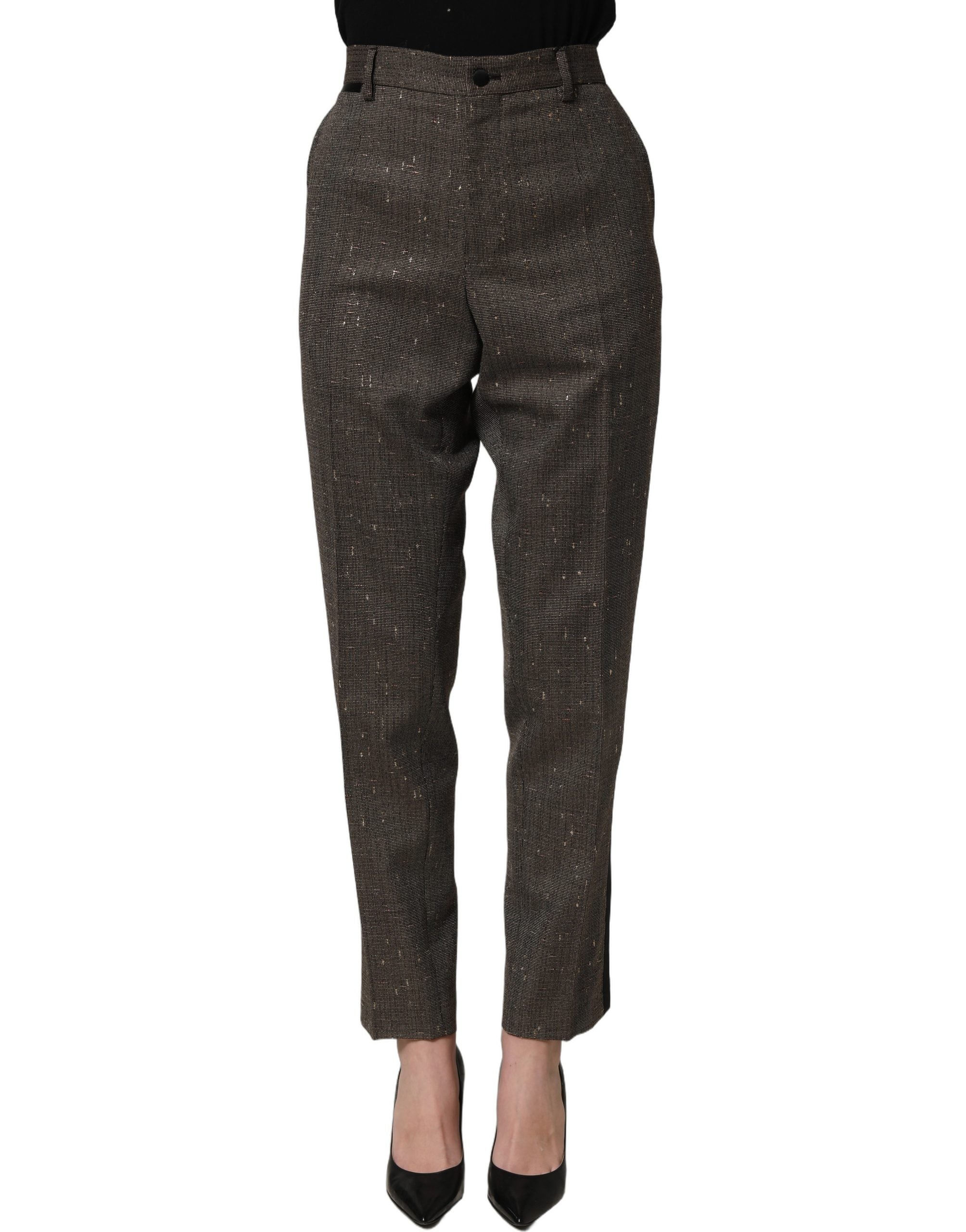 Dolce & Gabbana Dark Brown HighWaist Tapered Trouser Pants
