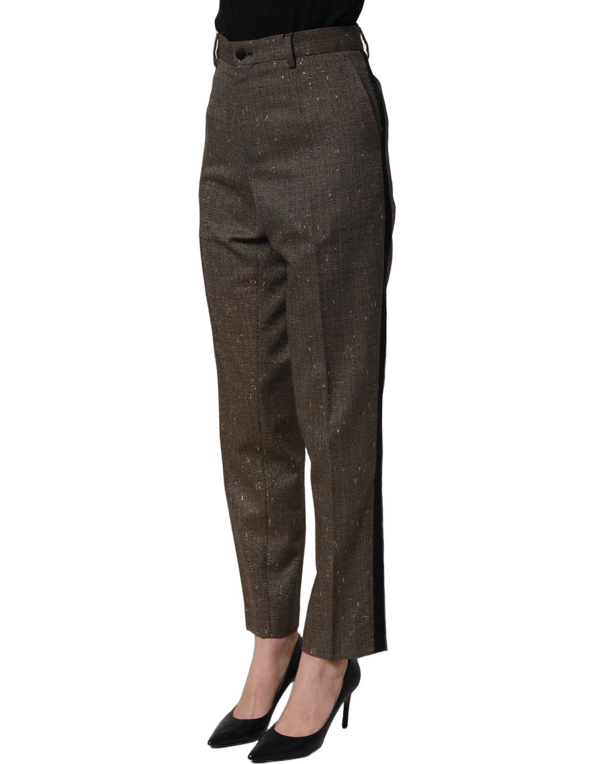 Dolce & Gabbana Dark Brown HighWaist Tapered Trouser Pants