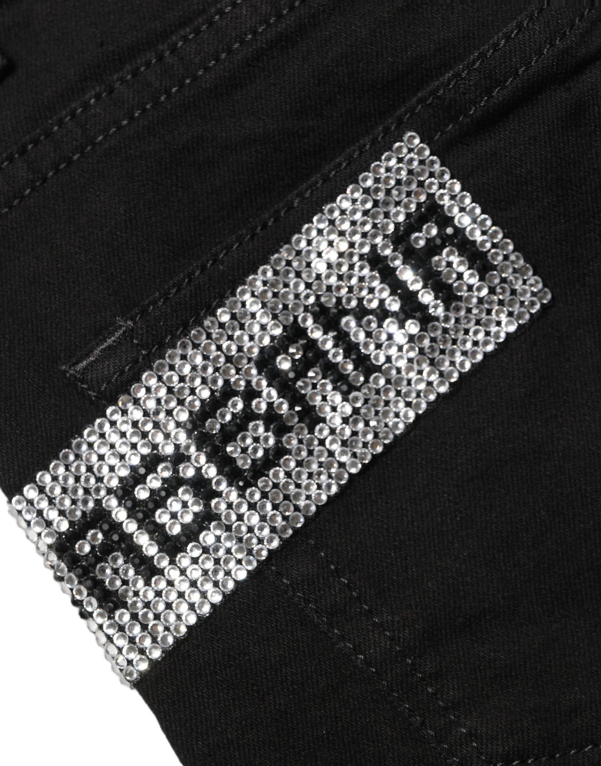 Dolce & Gabbana Black Grace Rhinestone HighWaist Denim Jeans