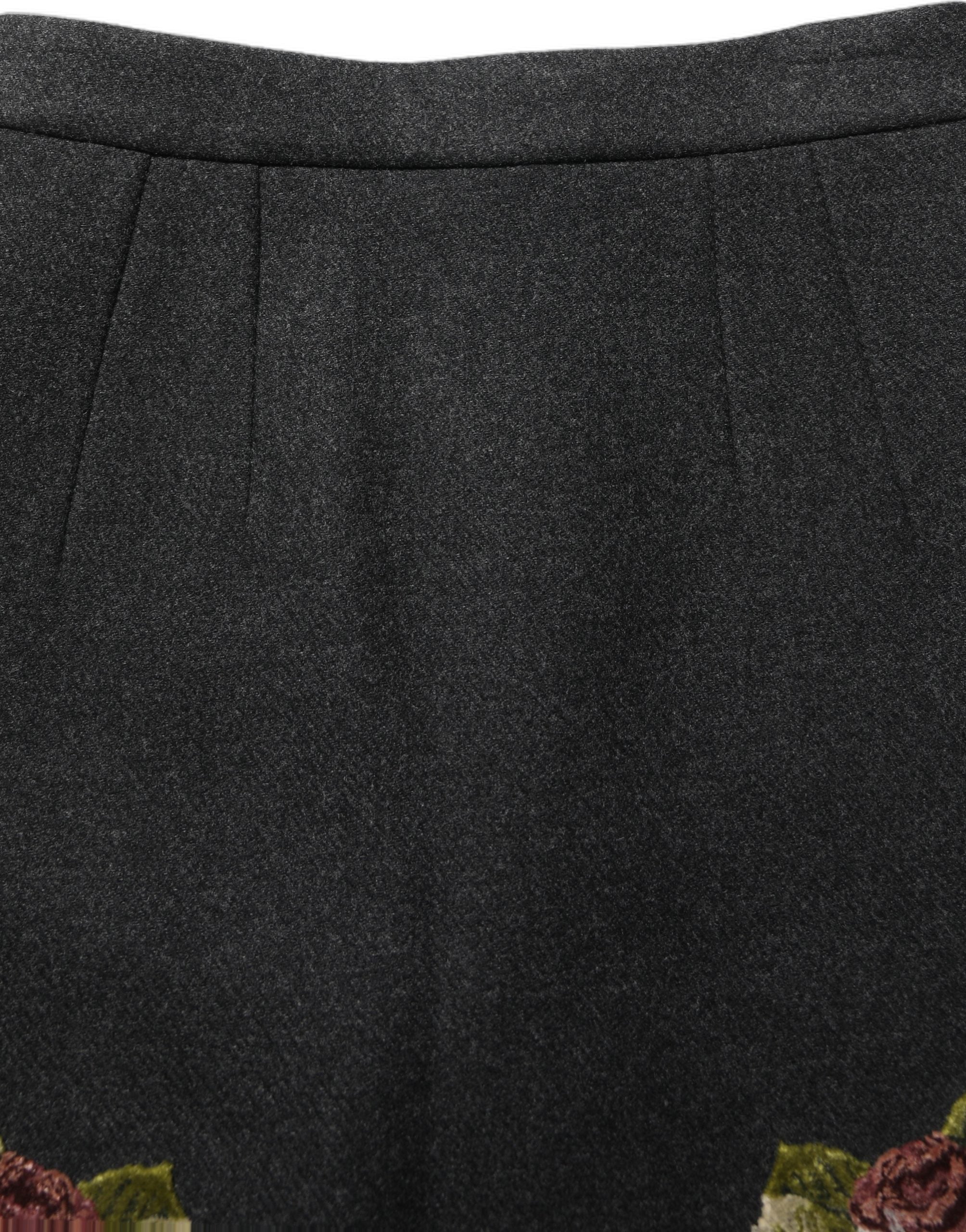 Dolce & Gabbana Black Floral Macramé High Waist A-line Skirt