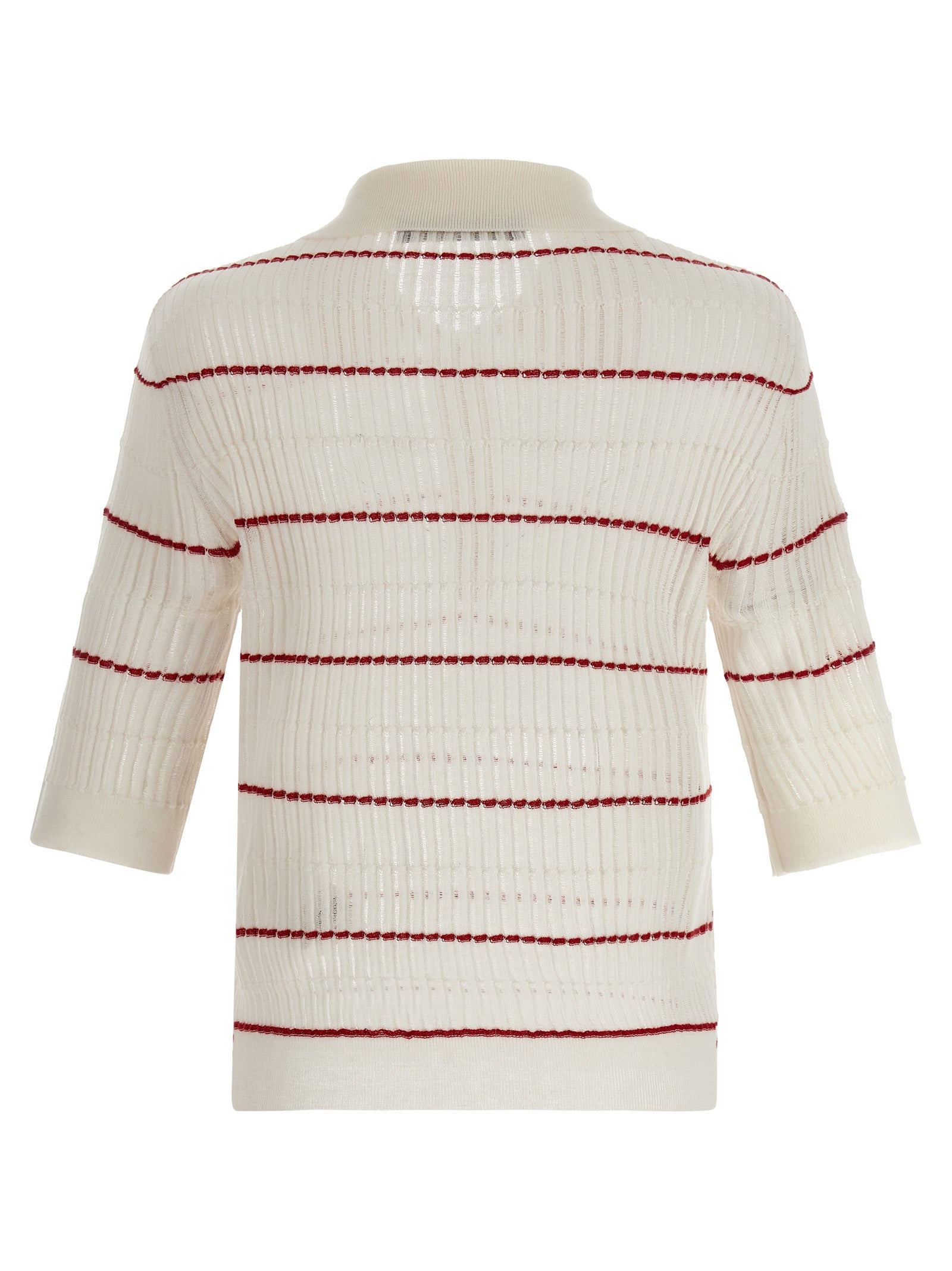 Max Mara White Silk Polo Shirt
