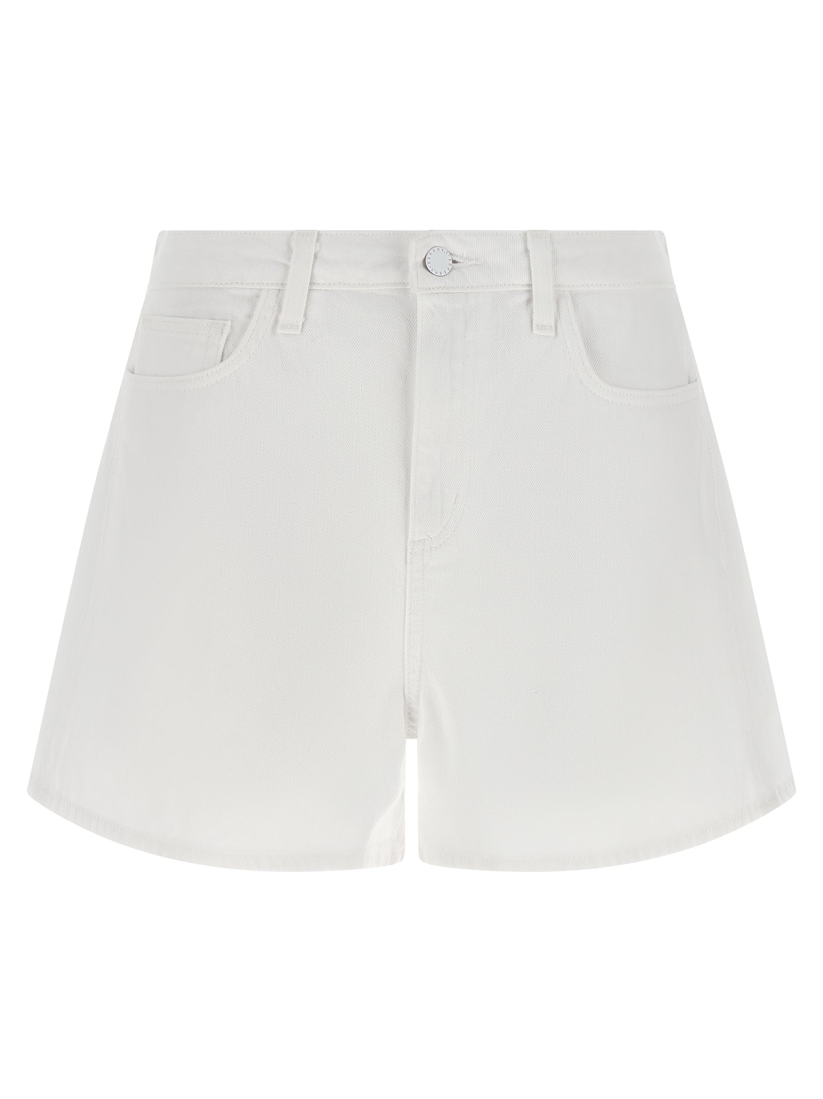 L'Agence White Cotton Bermuda Shorts