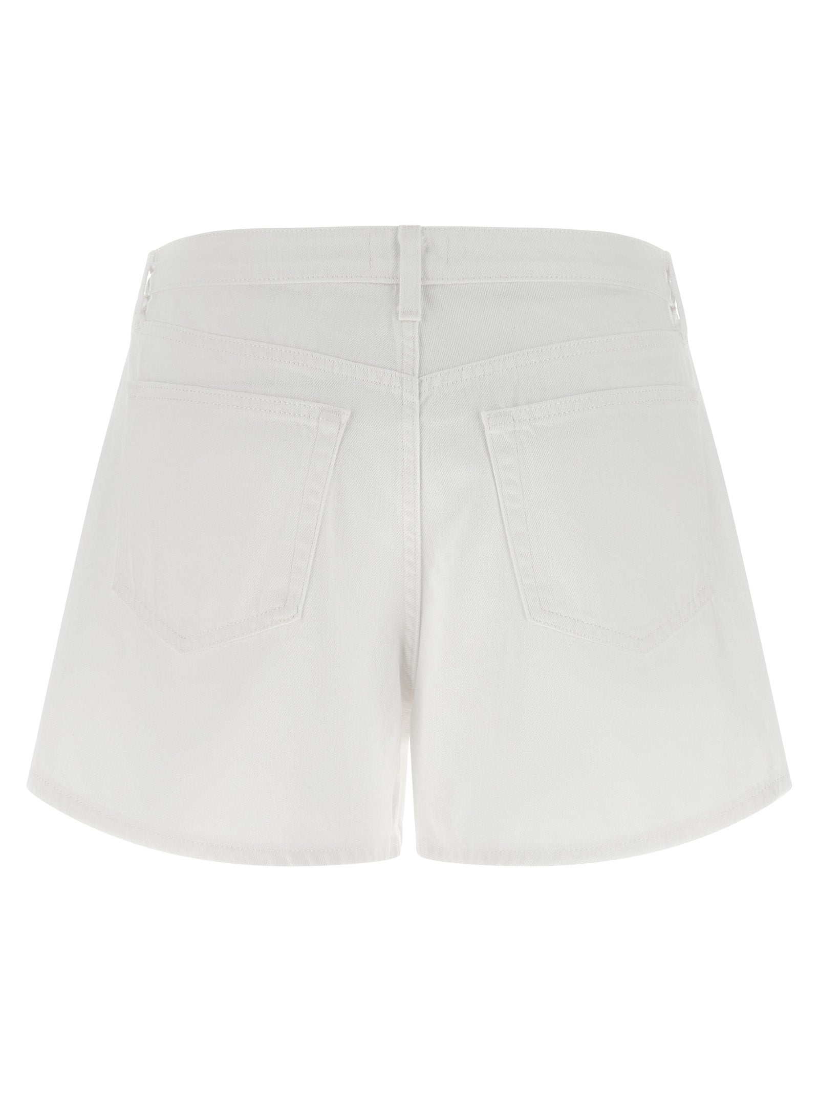 L'Agence White Cotton Bermuda Shorts