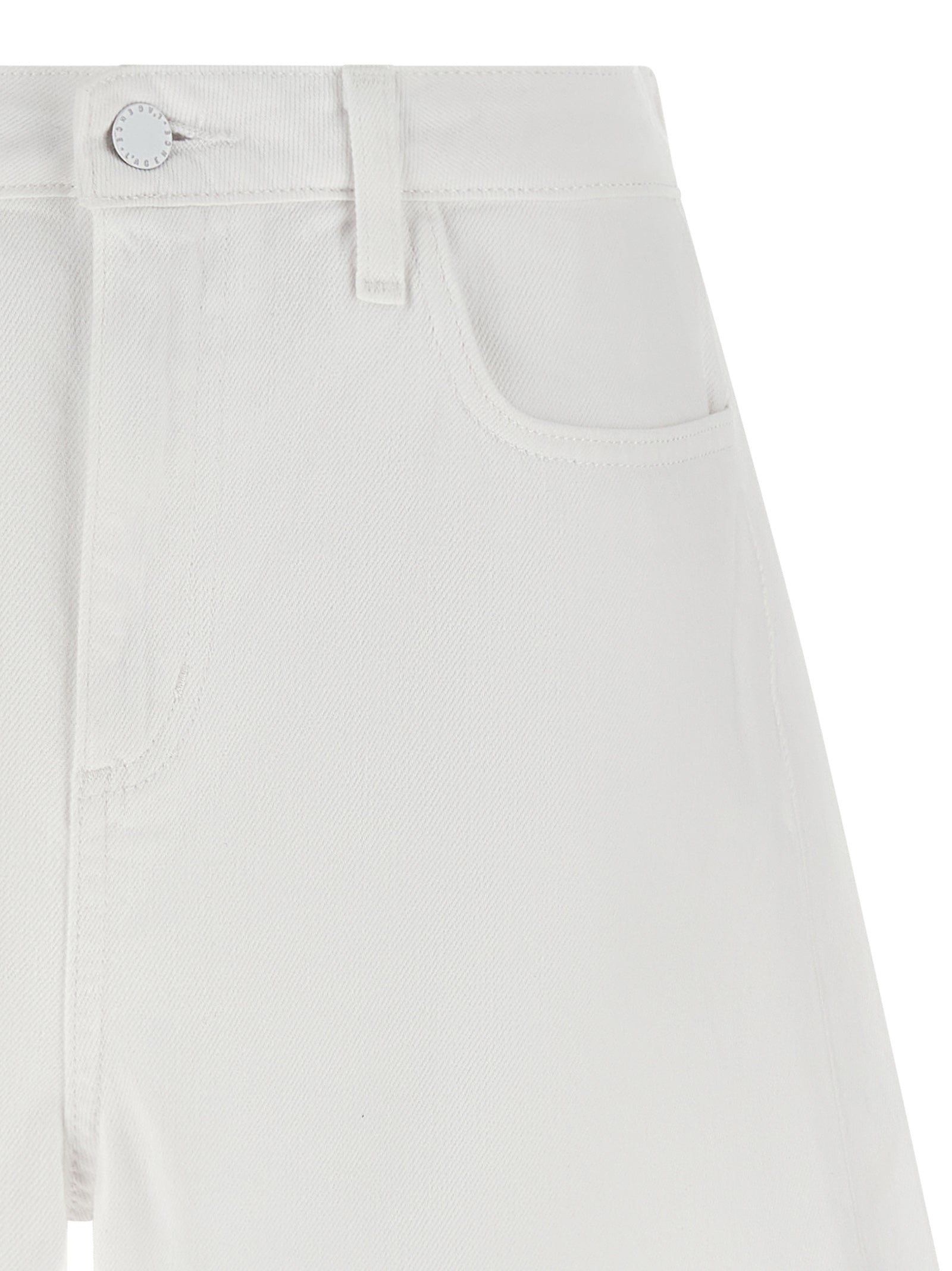 L'Agence White Cotton Bermuda Shorts