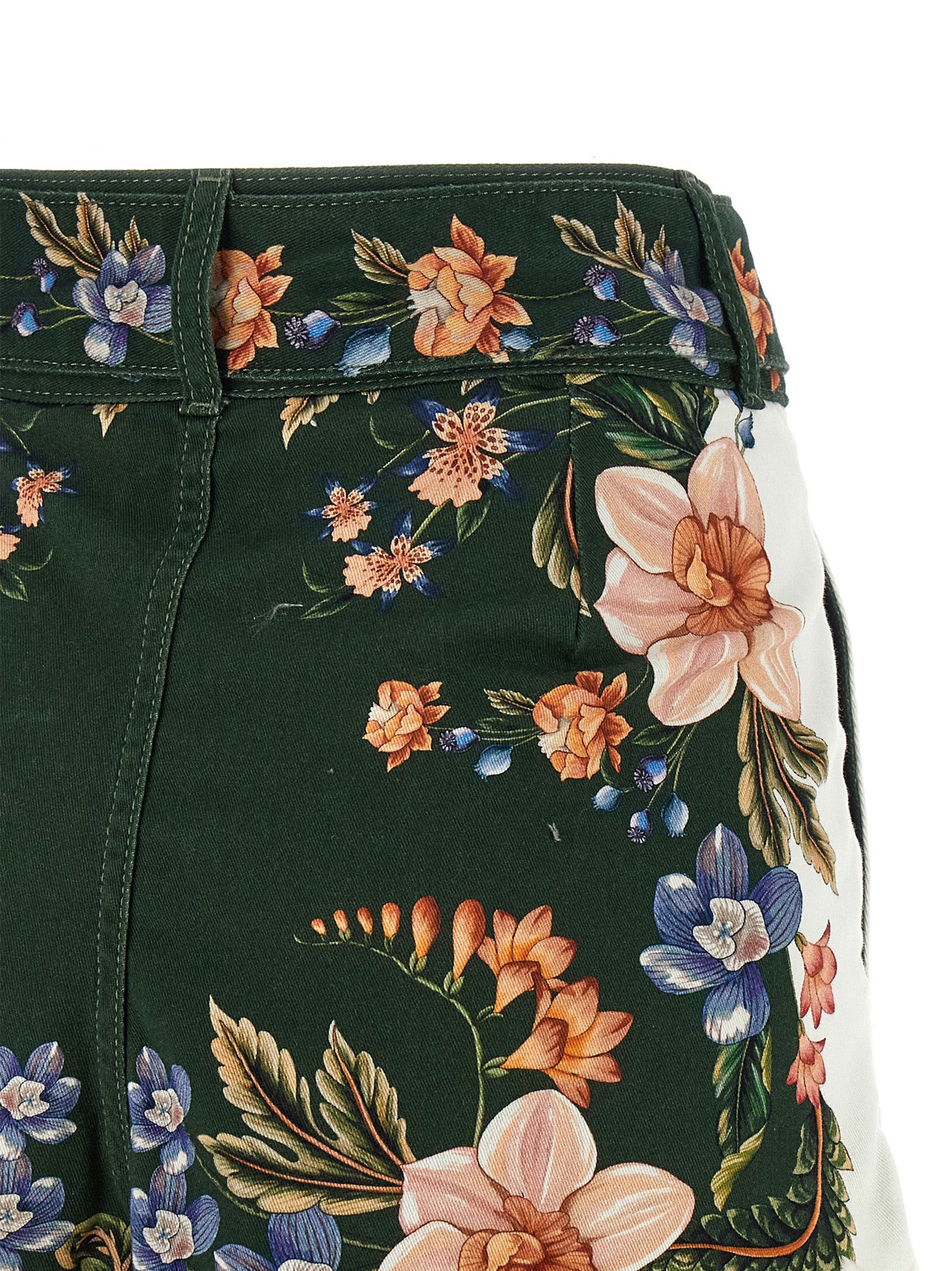 FARM RIO Bicolor Linen Bermuda Shorts