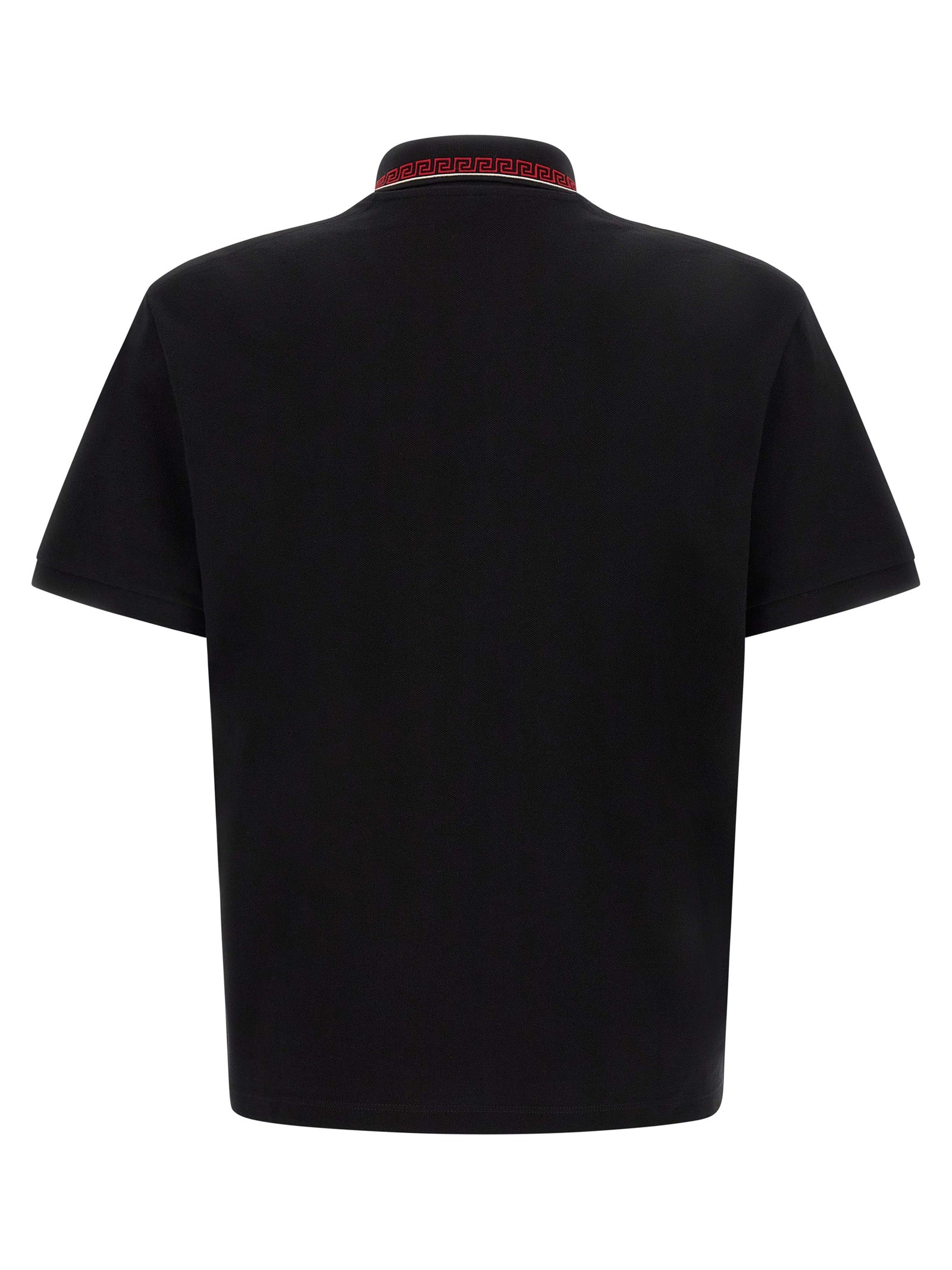 Versace Black Cotton Polo Shirt