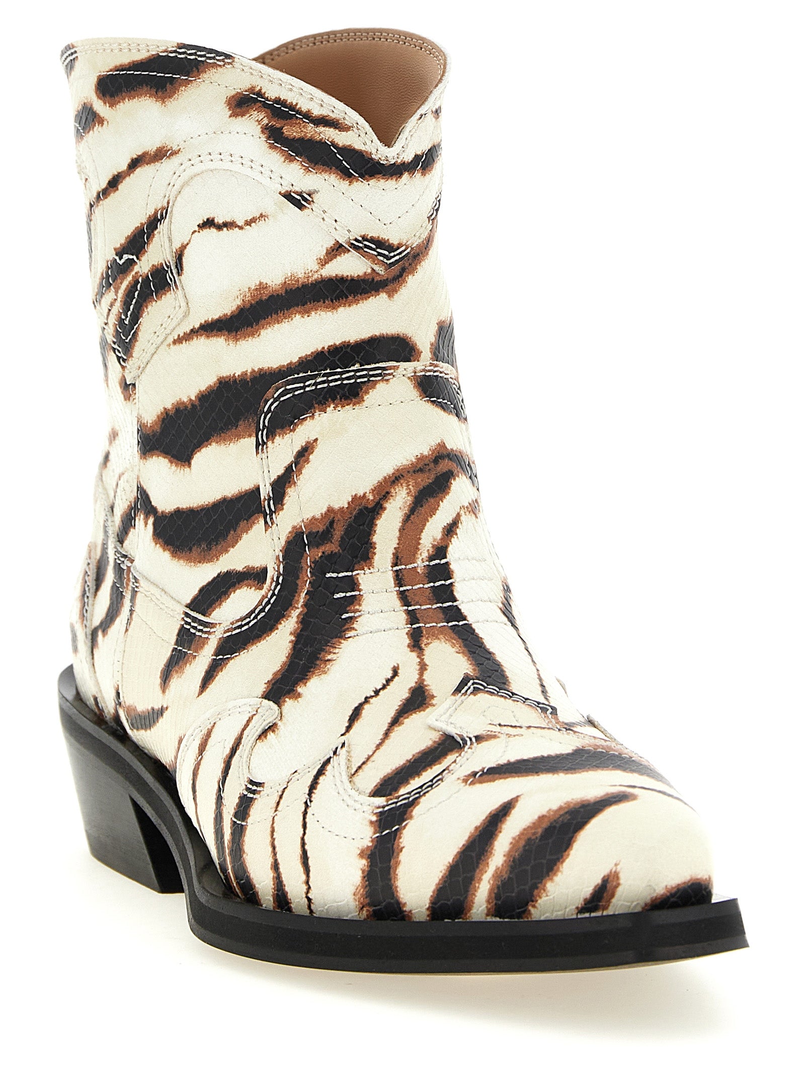 Ganni Beige Polyester Chelsea Boots