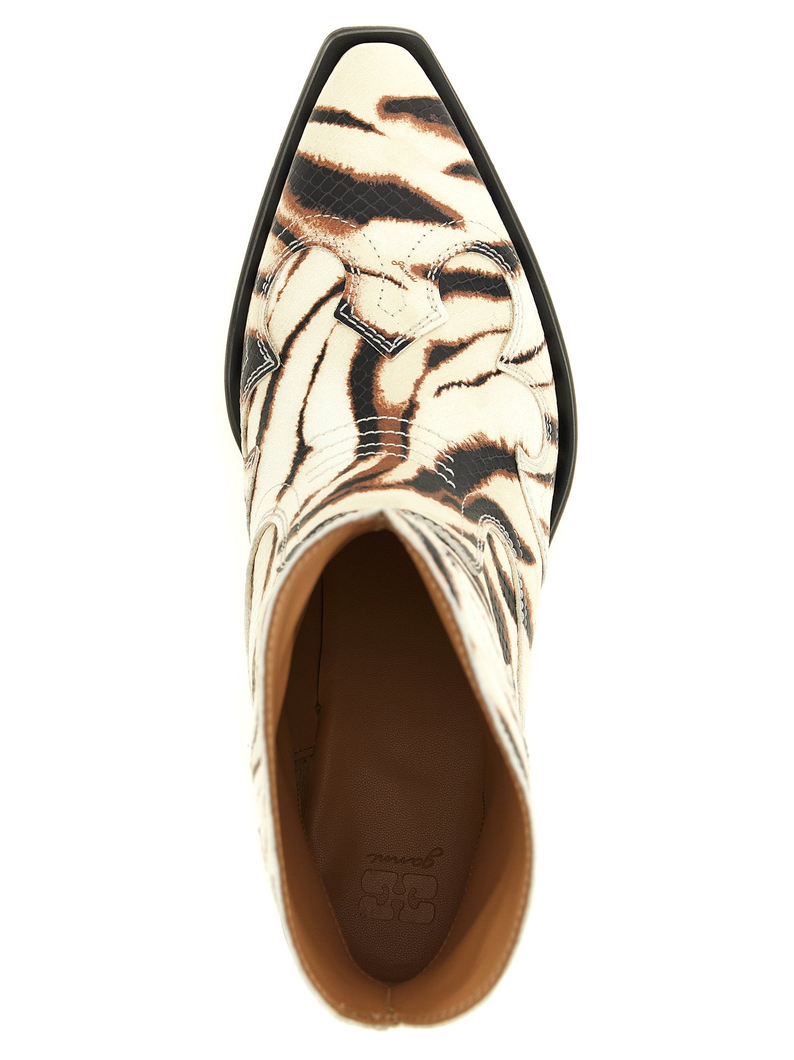 Ganni Beige Polyester Chelsea Boots