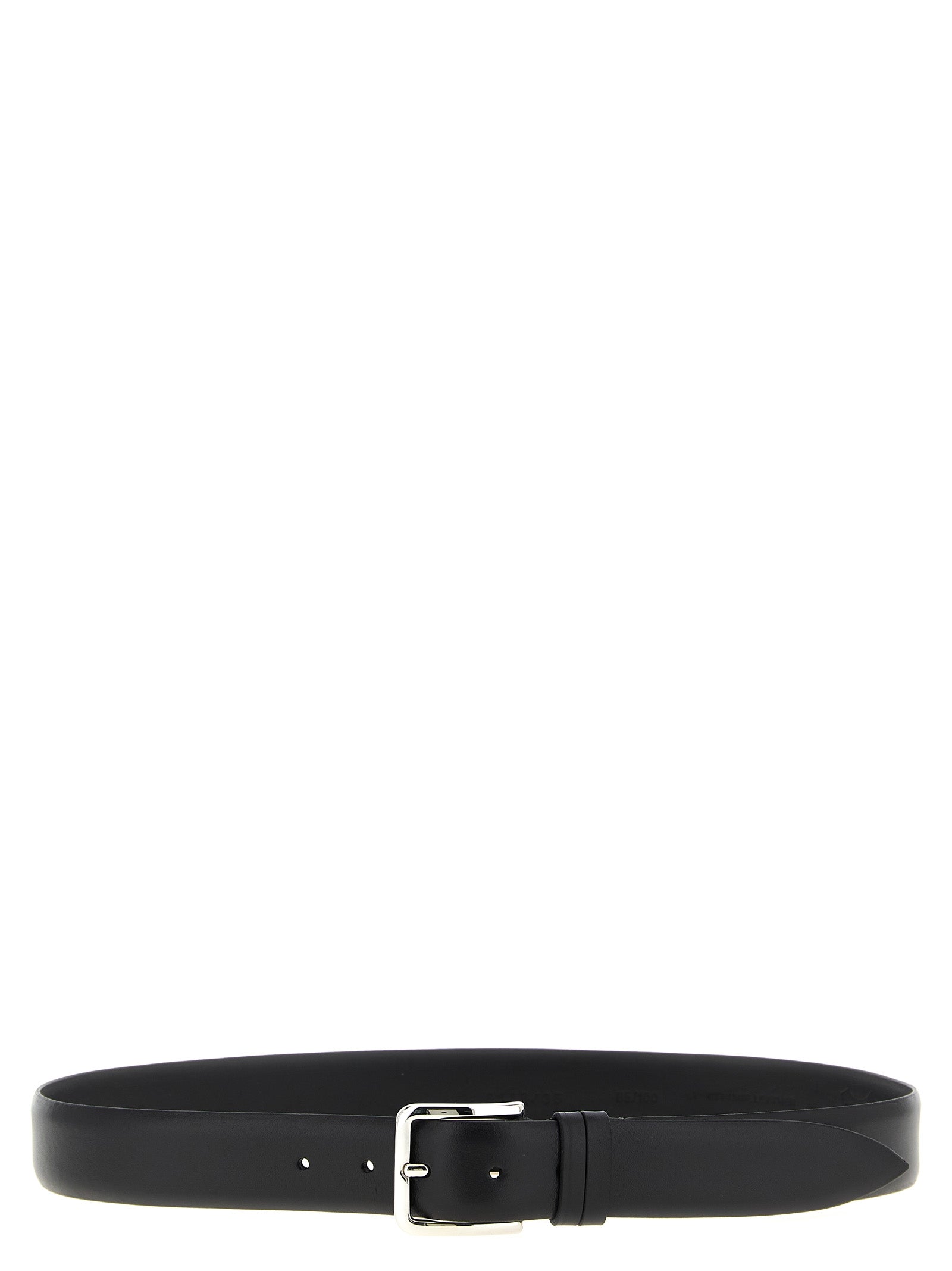 ZERBINI CLAUDIO Black Leather Regular Belt