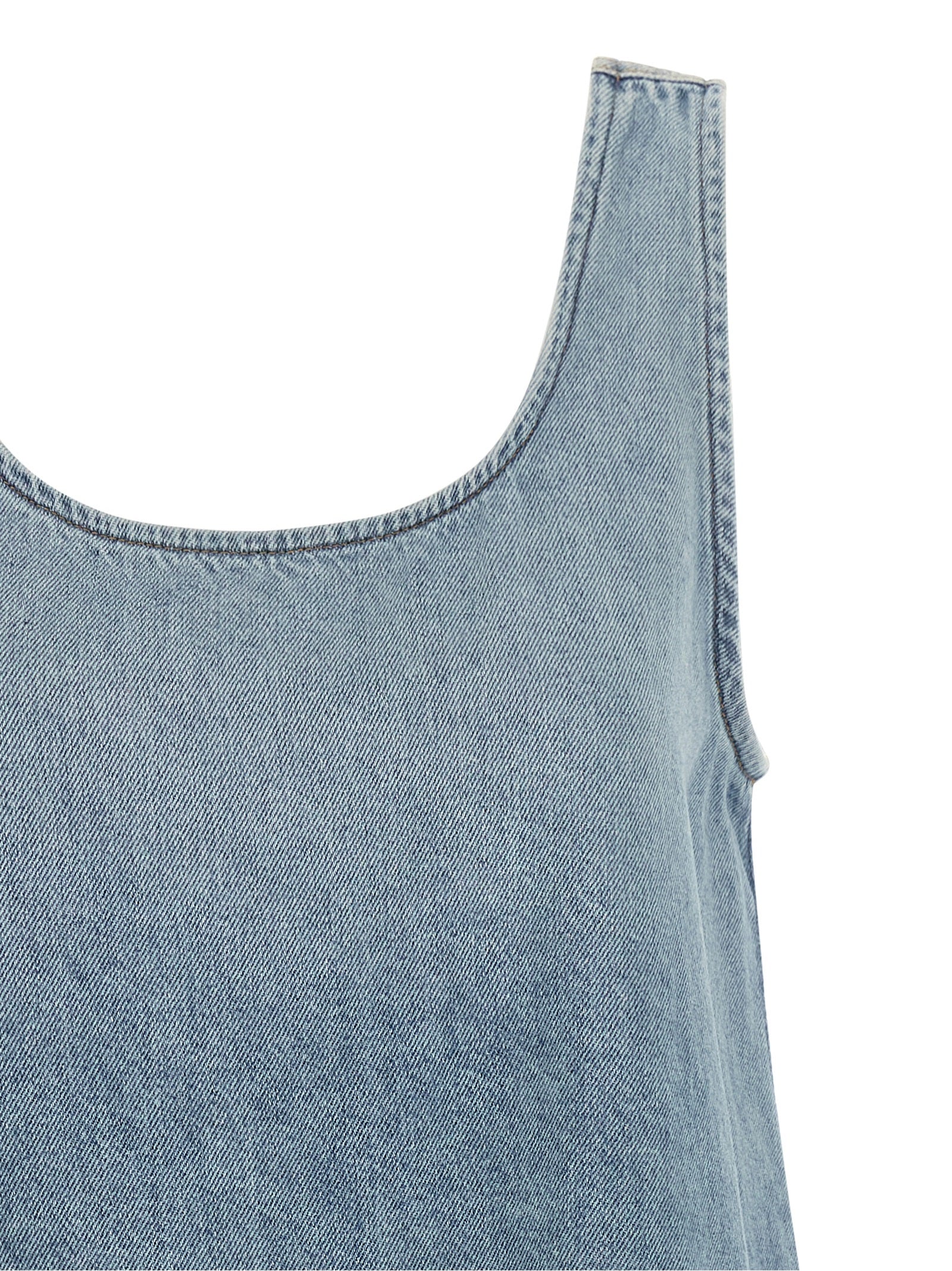 Ganni Blue Organic Cotton Short Dress