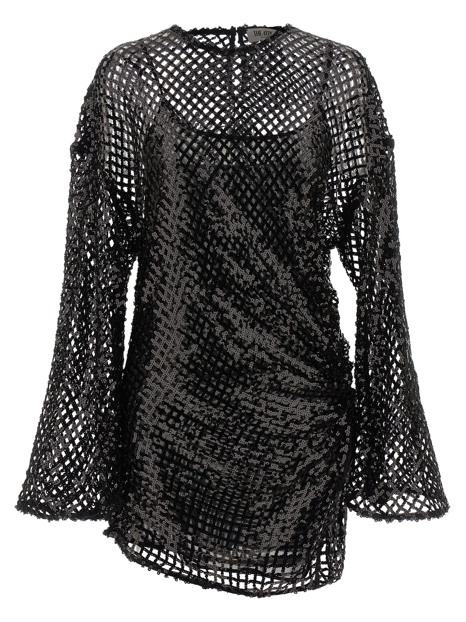 The Attico Black Polyester Short Dress