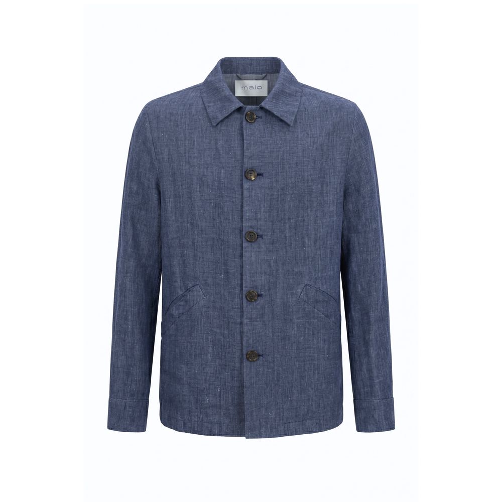 Malo Blue Linen Men's Jacket