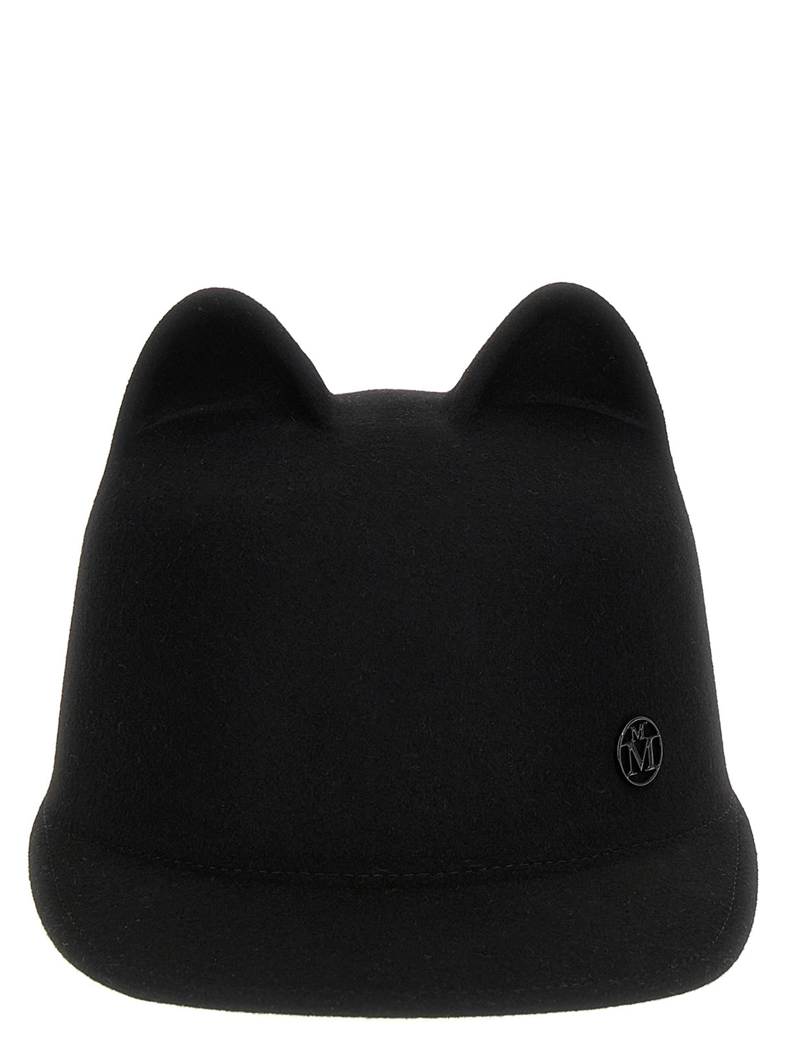 Maison Michel Black Rabbit Fur Cap (Baseball Hat)