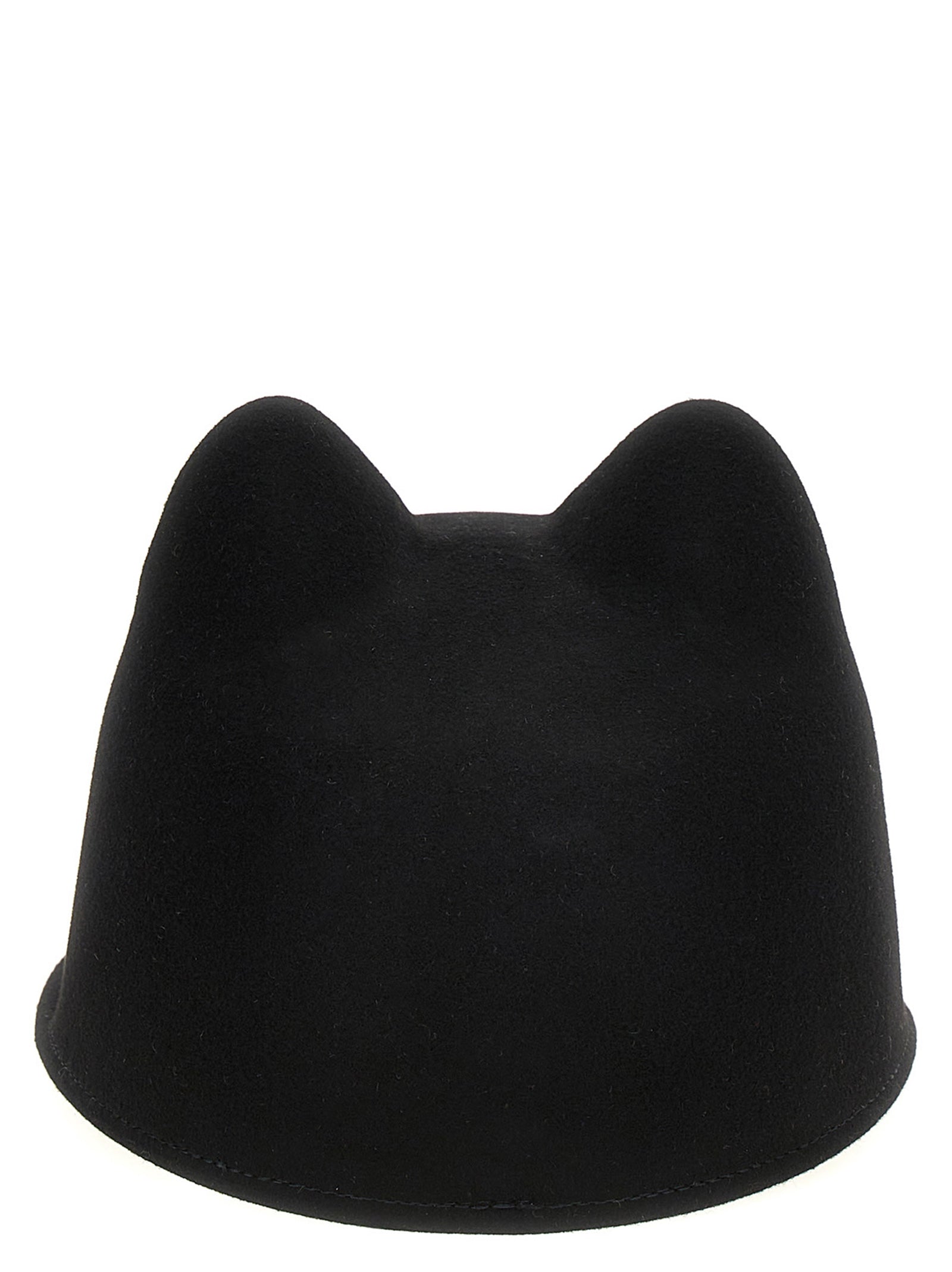 Maison Michel Black Rabbit Fur Cap (Baseball Hat)