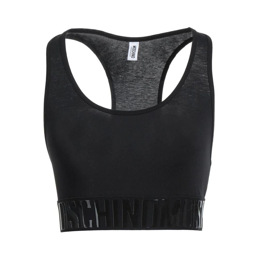 Moschino Black Cotton Sport Bra