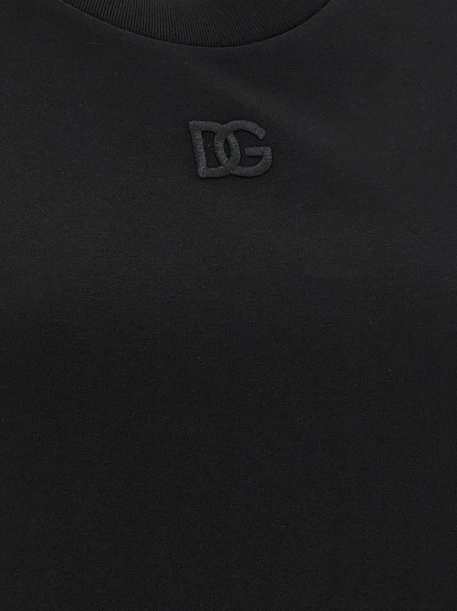 Dolce & Gabbana Black Cotton Sleeveles T-Shirt