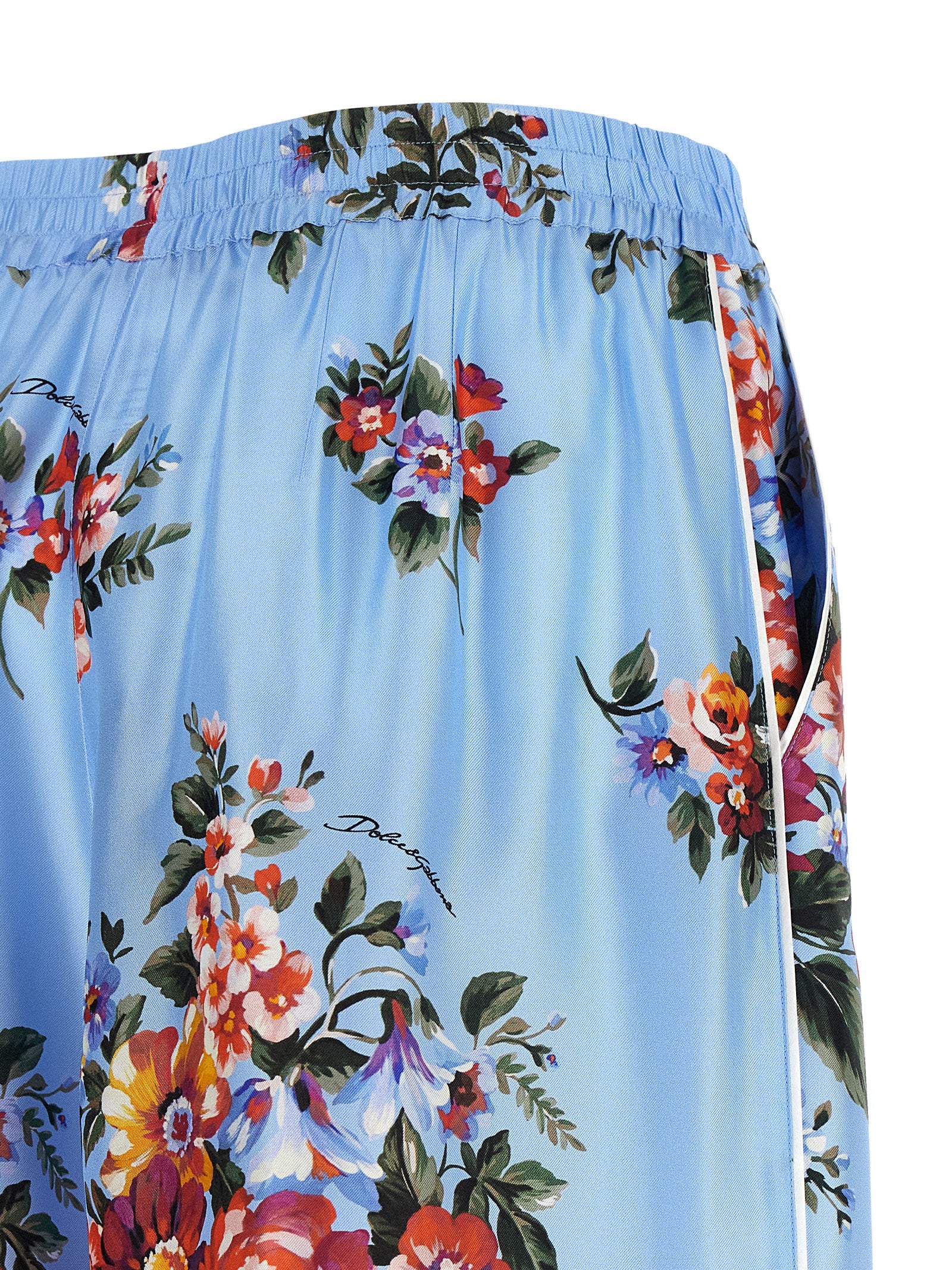 Dolce & Gabbana Blue Silk Casual Pants