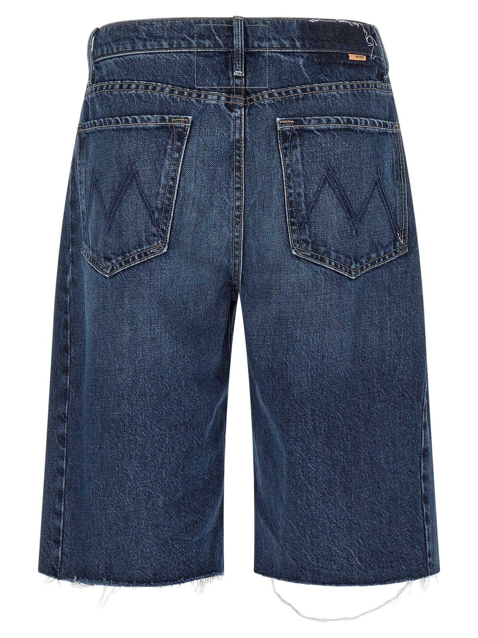 Mother Denim Blue Cotton Bermuda Shorts