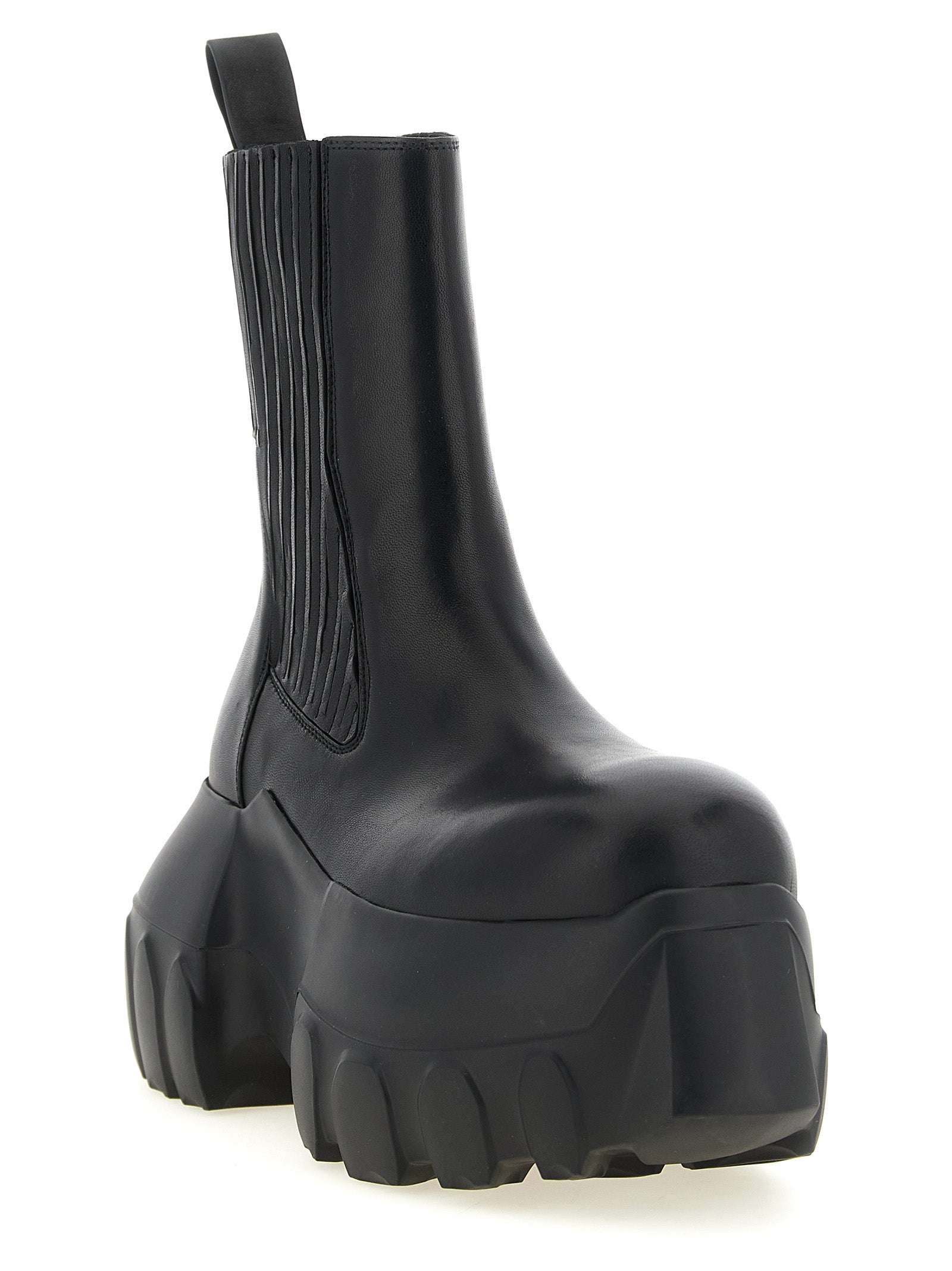 Rick Owens Black Ramie Ankle Boots