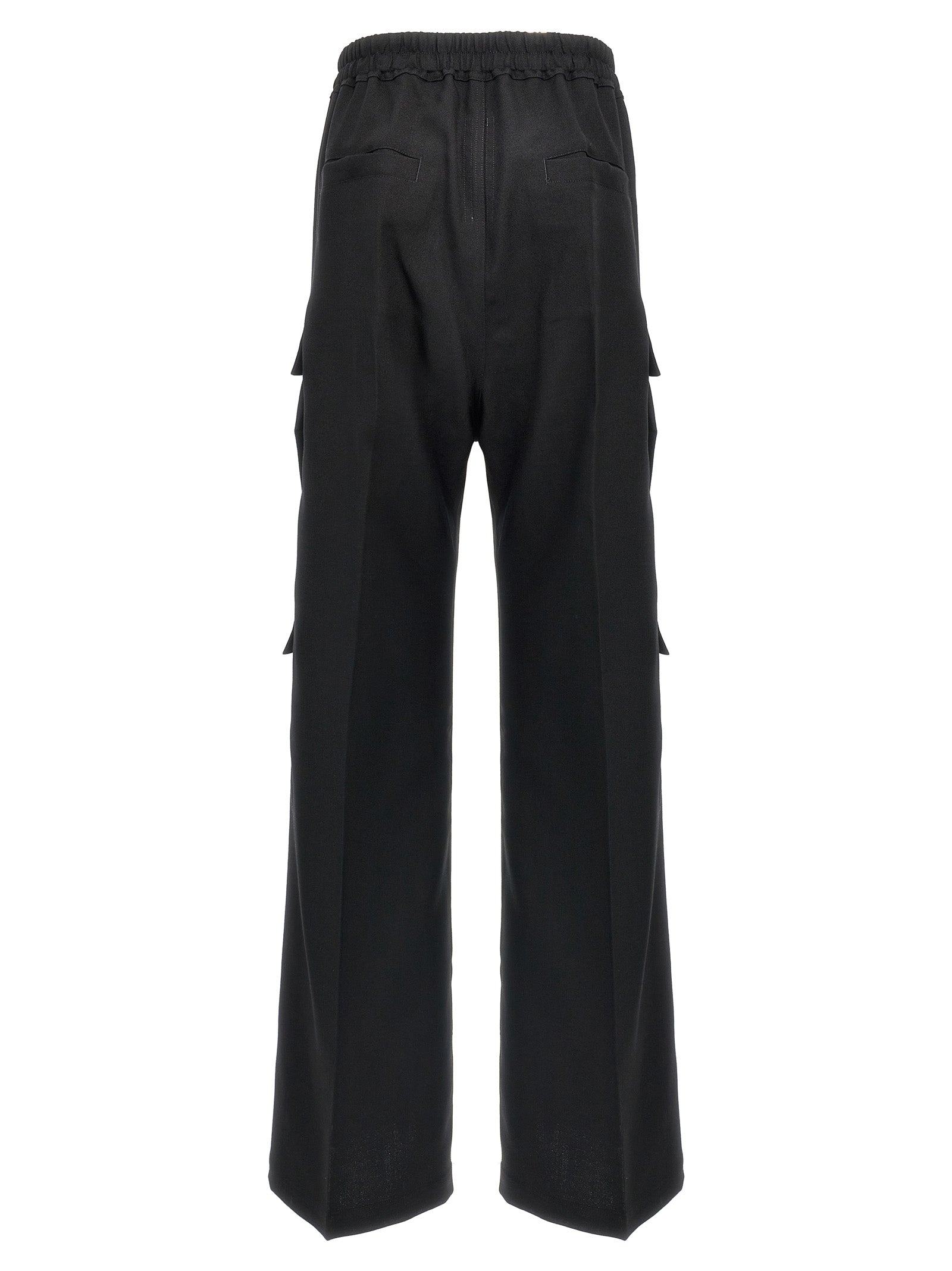 Rick Owens Black Wool Cargo Pants