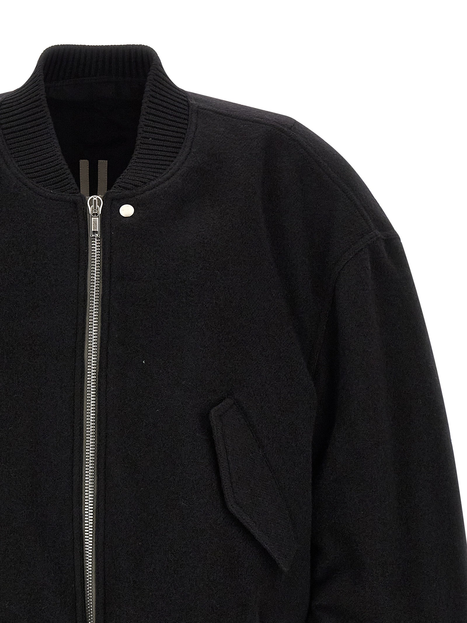 Rick Owens Black Virgin Wool Bomber