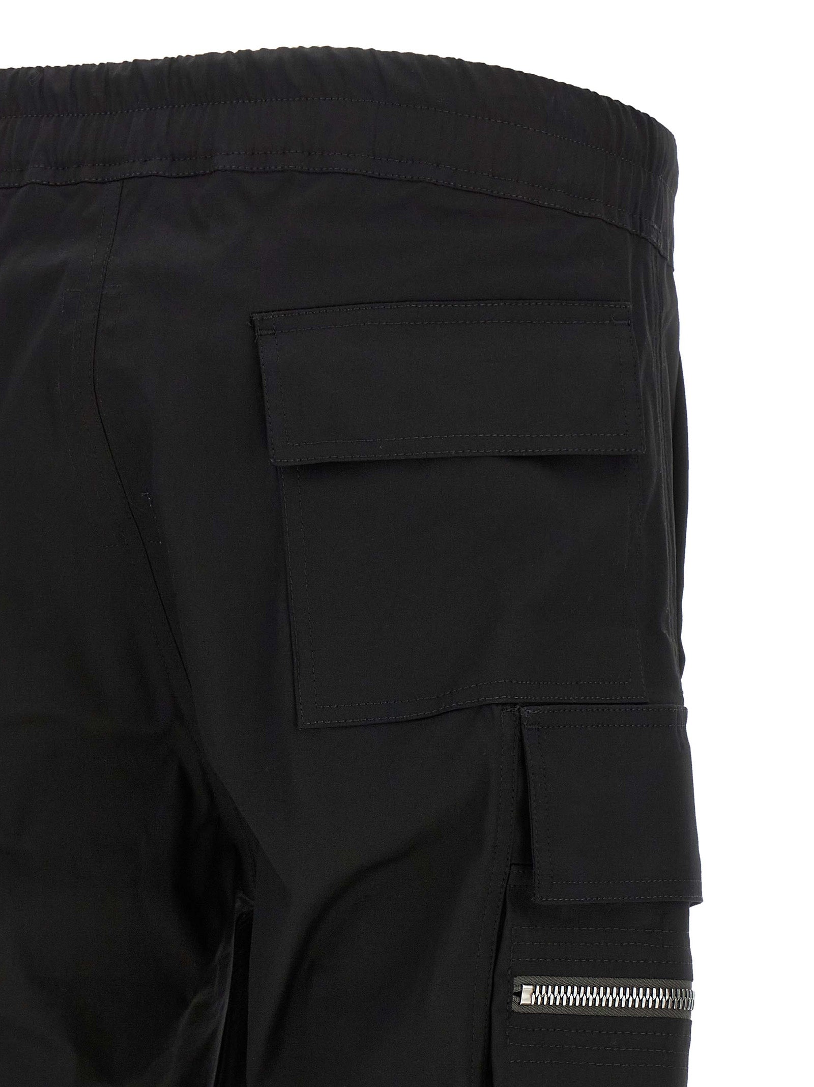 Rick Owens Black Cotton Cargo Pants
