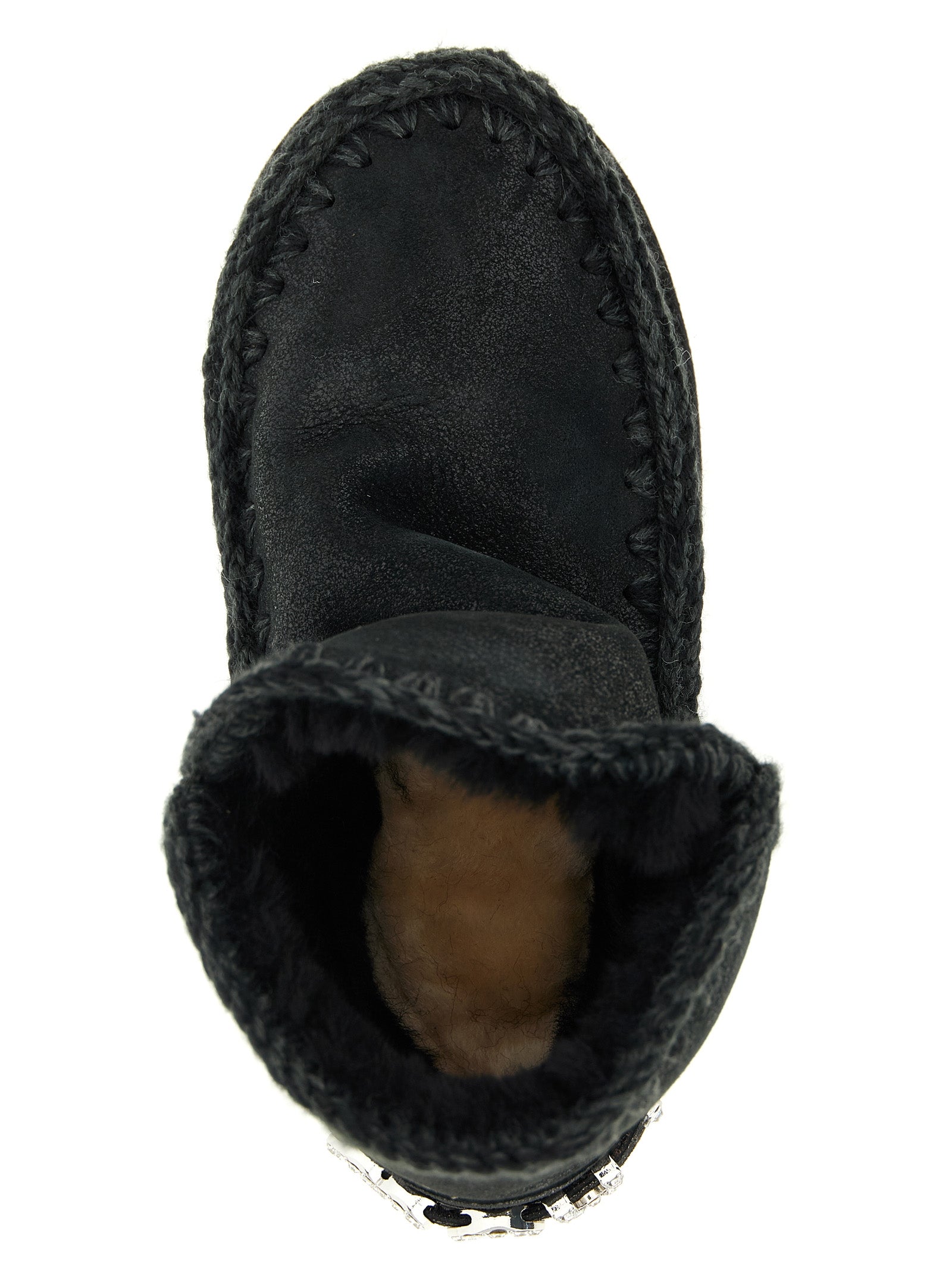 Mou Black Lamb Leather Ankle Boots