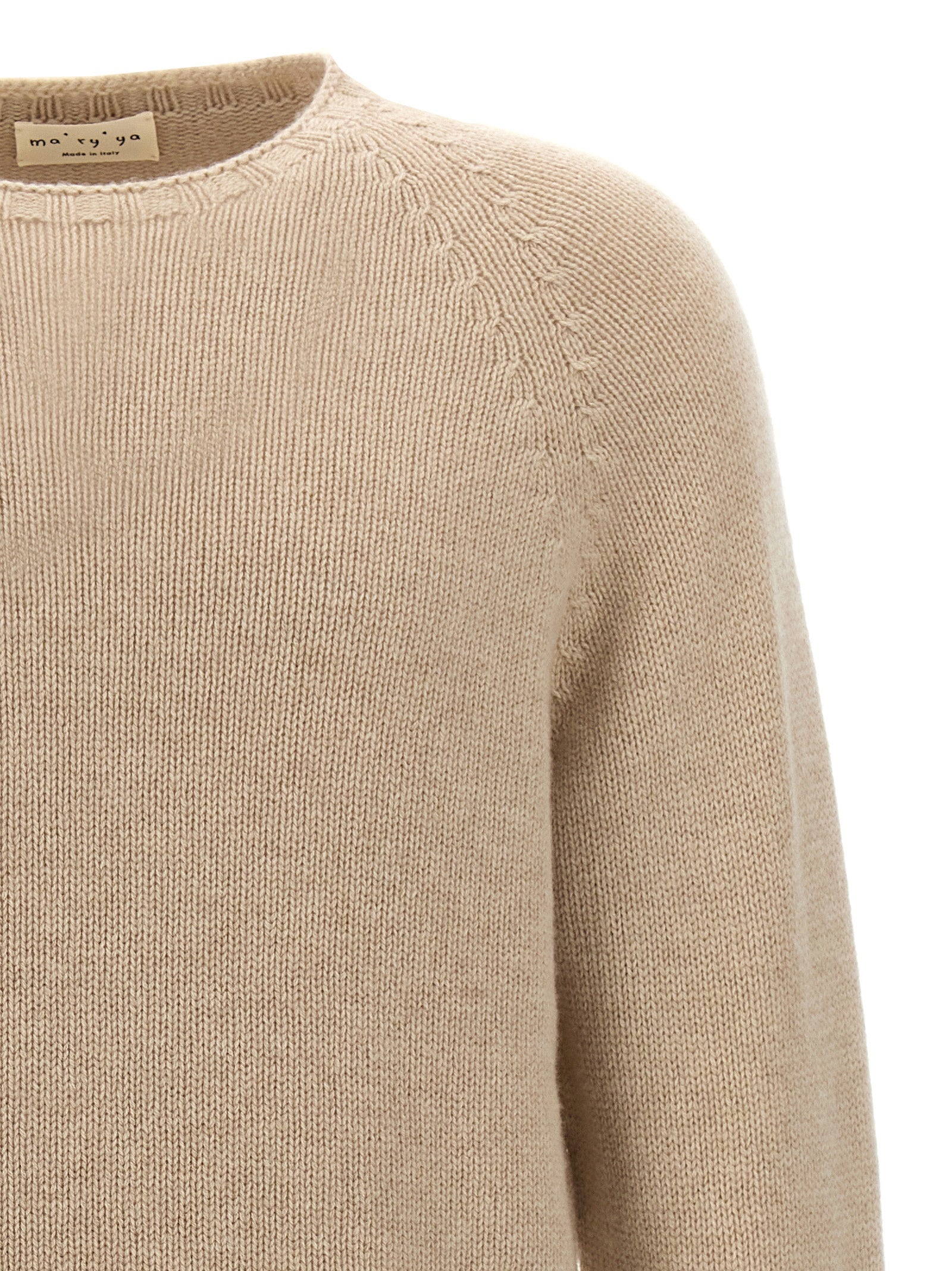 MA'RY'YA Beige Wool Cardigan