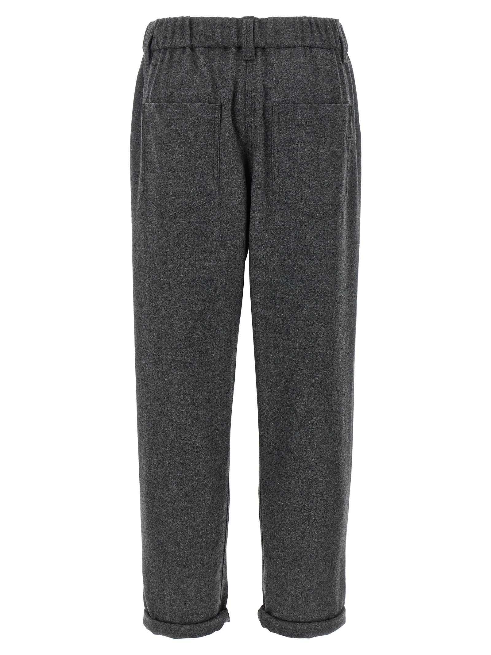 Brunello Cucinelli Gray Virgin Wool Casual Pants